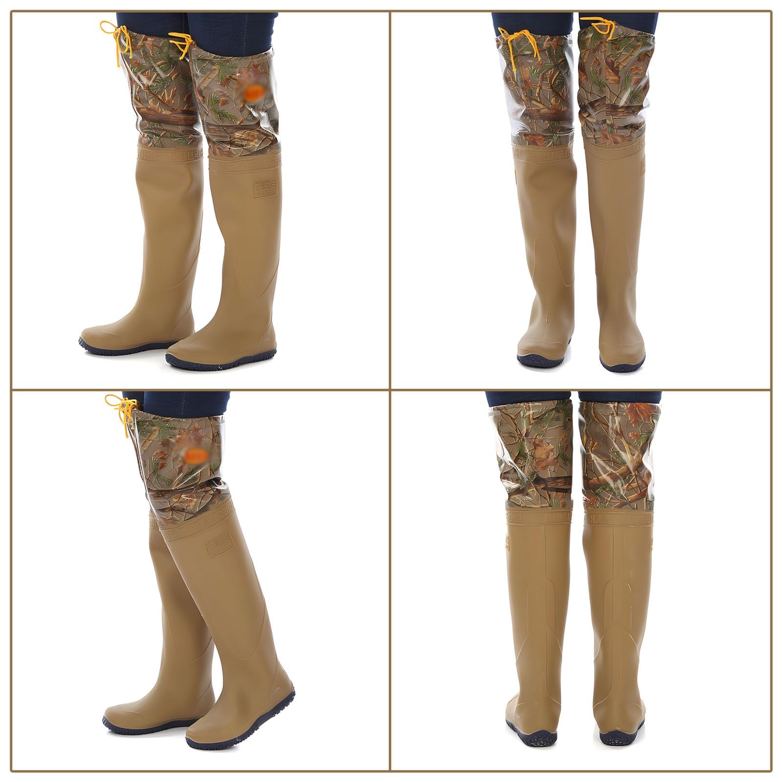 Waders hip Wader da Pesca Impermeabili, Waders Mimetici Marroni con Impugnatura Più Forte, Per La Caccia Nelle Paludi E Nei Laghi