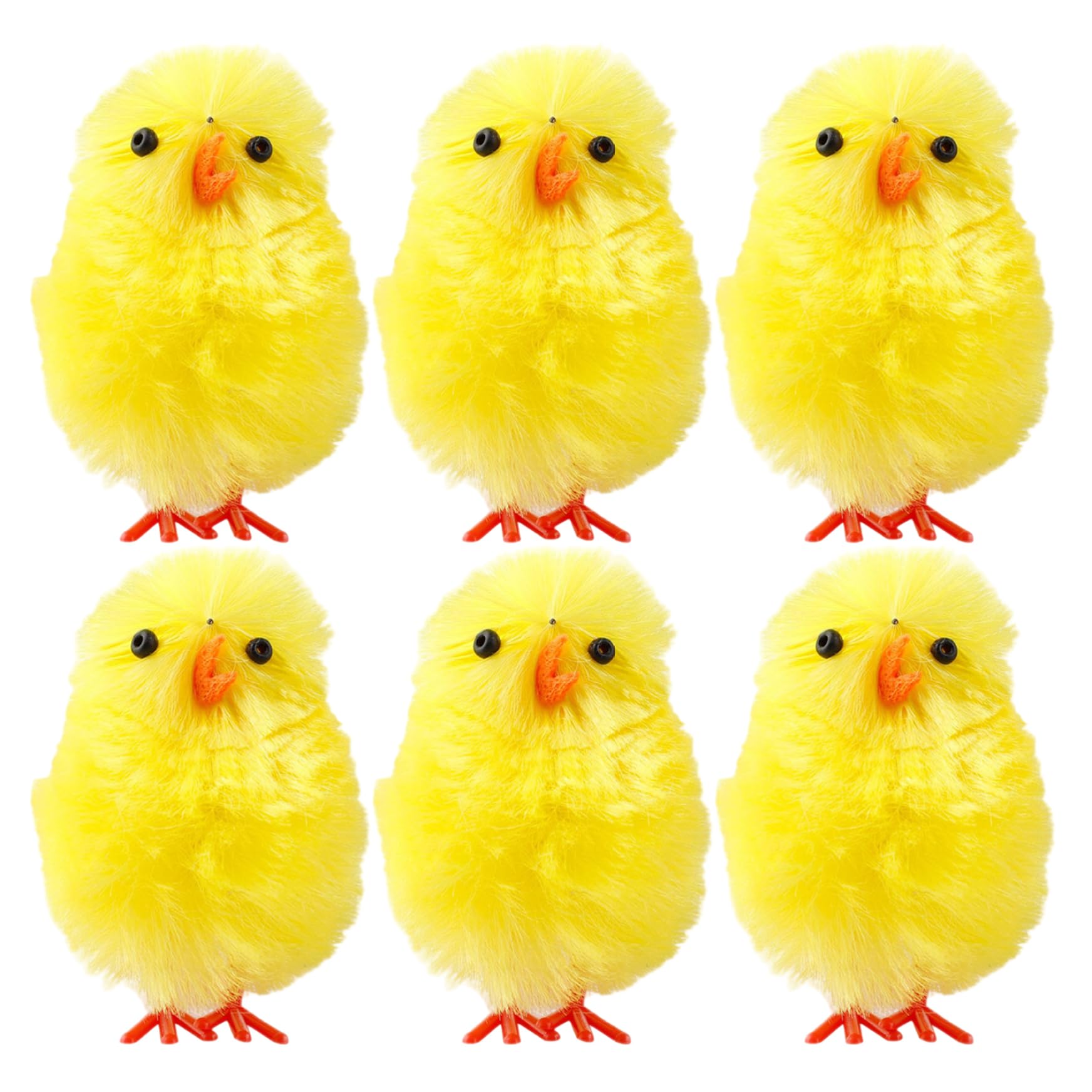 Xdyyjrasa Baby Chicks - 6Pcs Fluffy Mini Chicks for Easter Crafts, 4cm Plush Chick Ornaments for Bonnet & Basket Decorations
