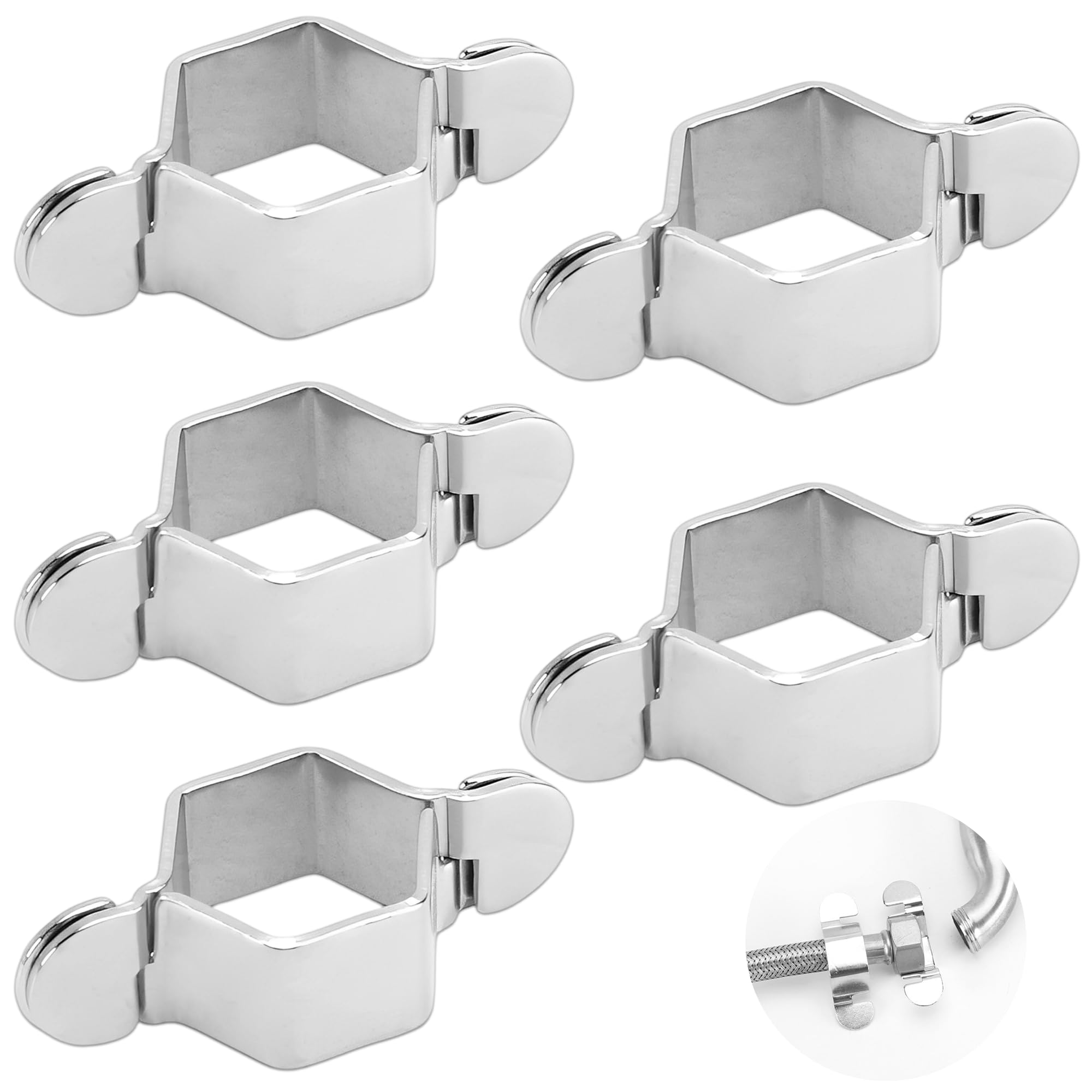 5Pairs Universal Detachable Hose Spanner Sets, Reusable Plumbers Wrench with Hex Hollow Wrench for Bathroom Water Pipes Corrugated Hose, Tap Spanner for Tight Spaces Practical Plumbing Tools