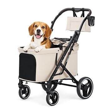 Beberoad X6 Pet Stroller for Medium Large Pets Up to 30kg Beige