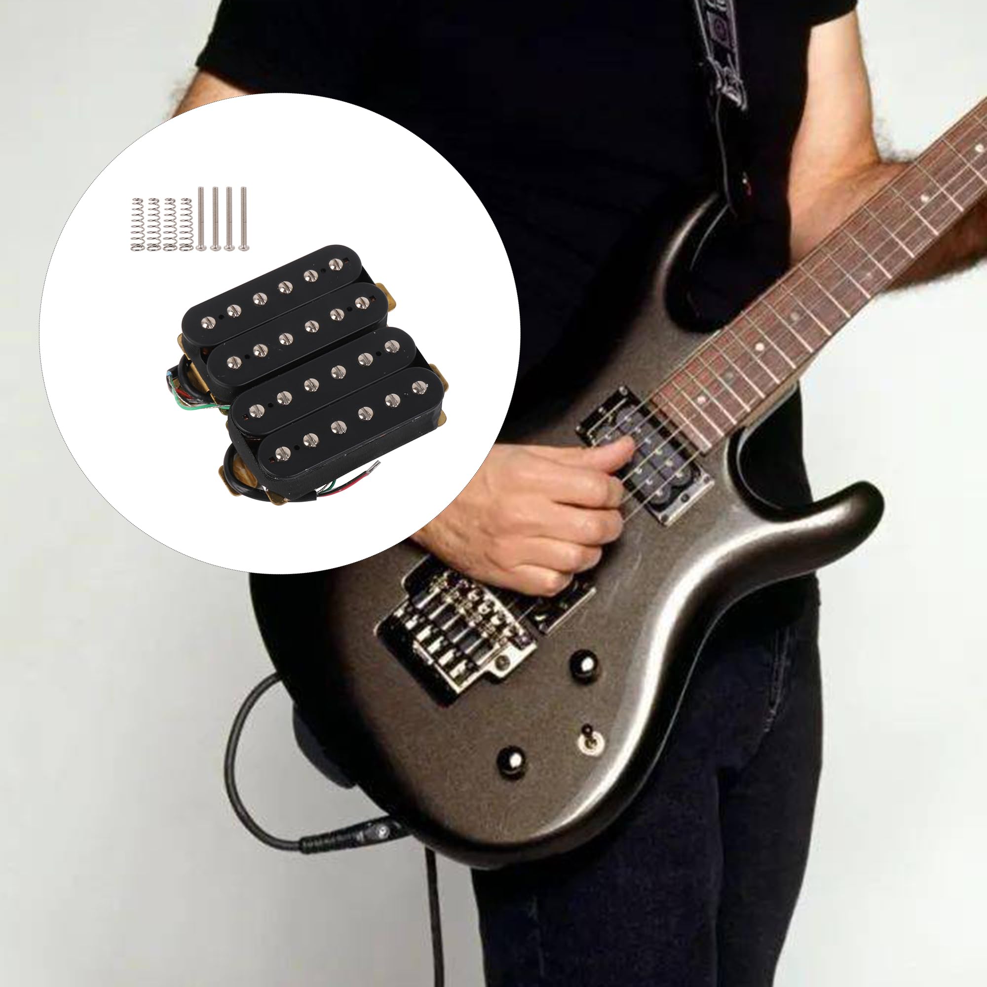Yibuy 2 Pz Pickup Chitarra Elettrica 4.2k/4.3k ohm 50/52mm per Punk Hard Rock Nero