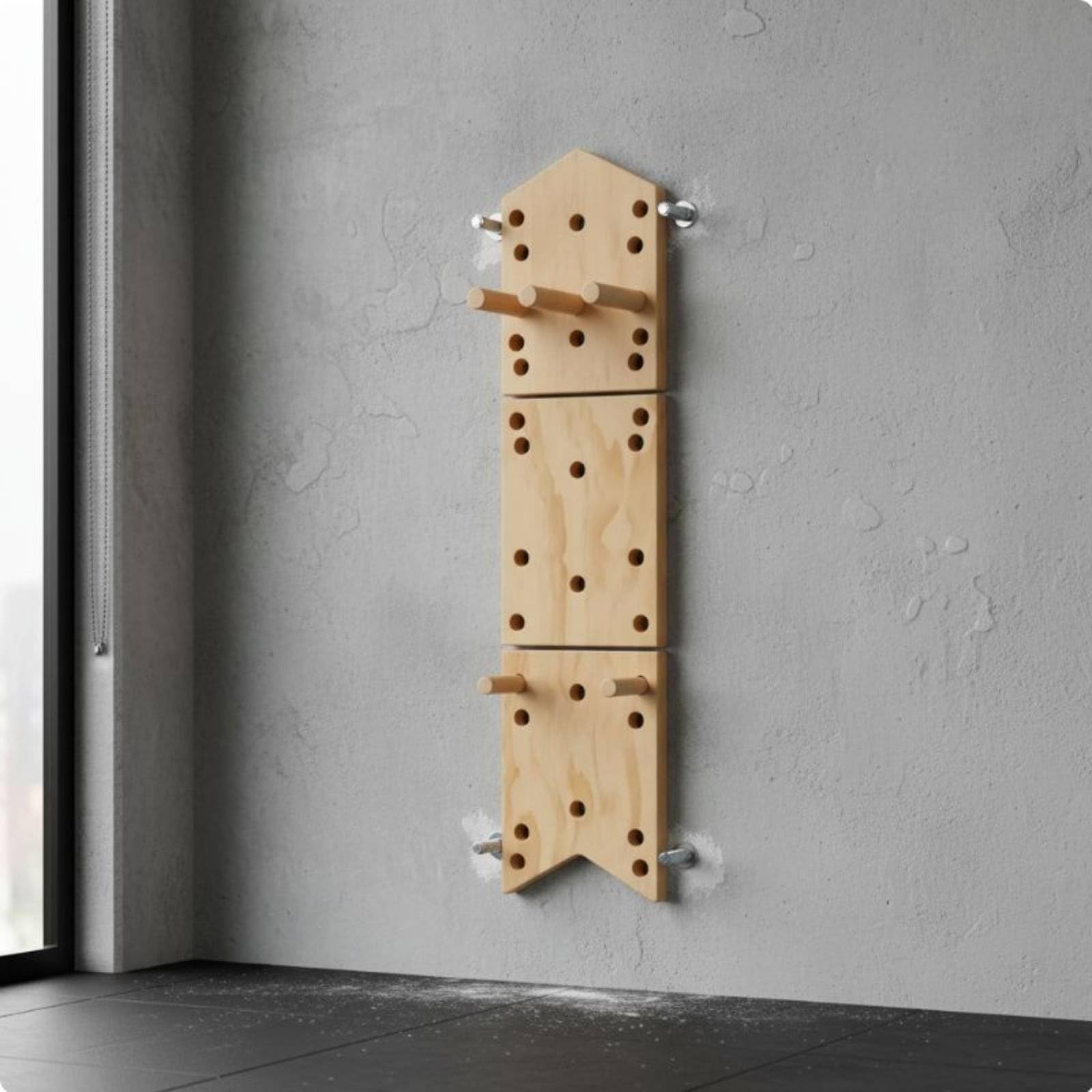 Climbing Board Tavola da Allenamento Arrampicata in Legno Multistrato Maniglie Compatta Parete Resistente Adatta a Giovani Appassionati di Fitness Spazi Ristretti Palestra Privata