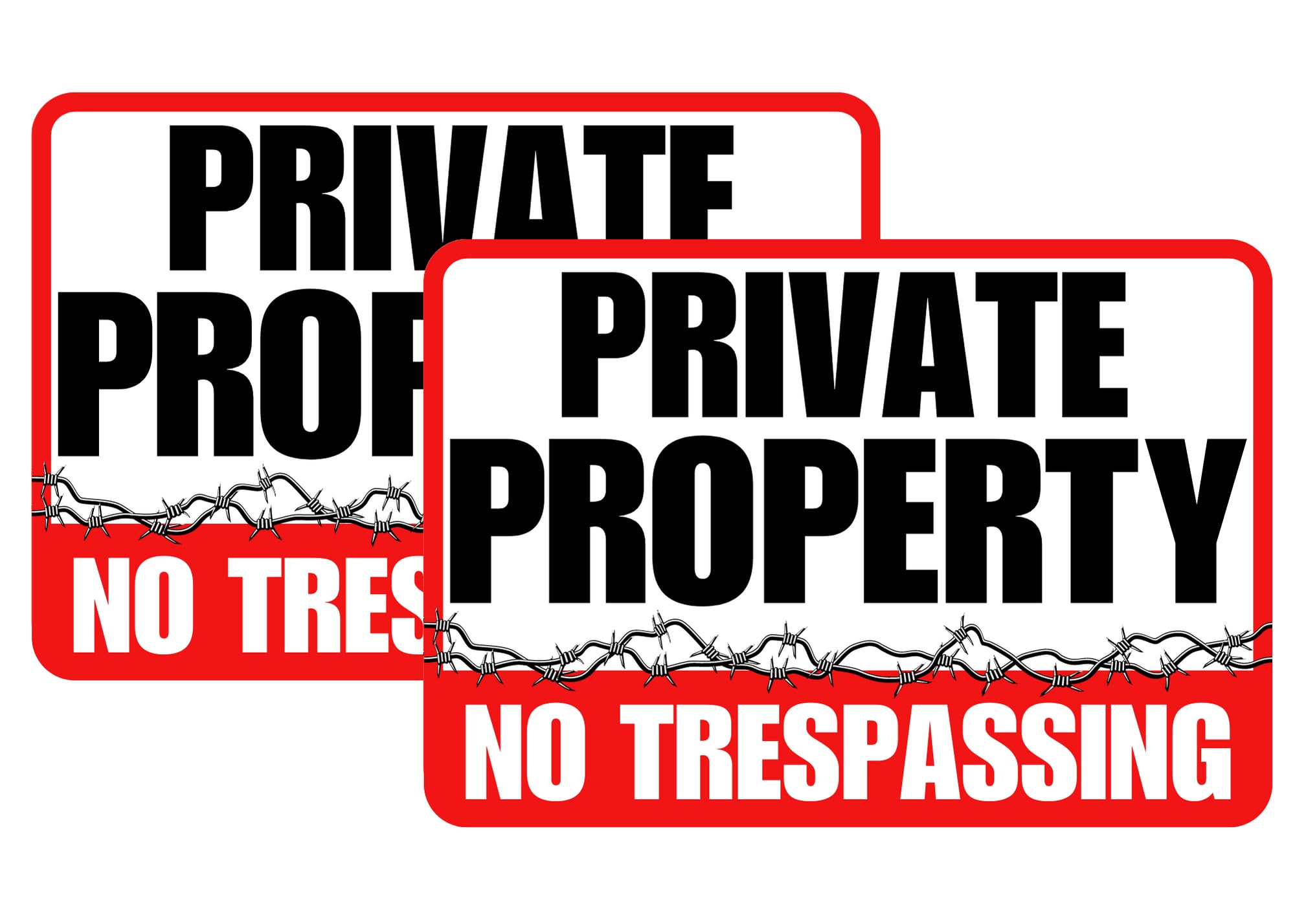 2-Pack 12"x10" Private Property No Trespassing Metal Sign Rust Free Aluminum, UV Ink Printing, Durable/Weatherproof, Warning Do Not Enter Keep Out Security Outdoor Signs for Home