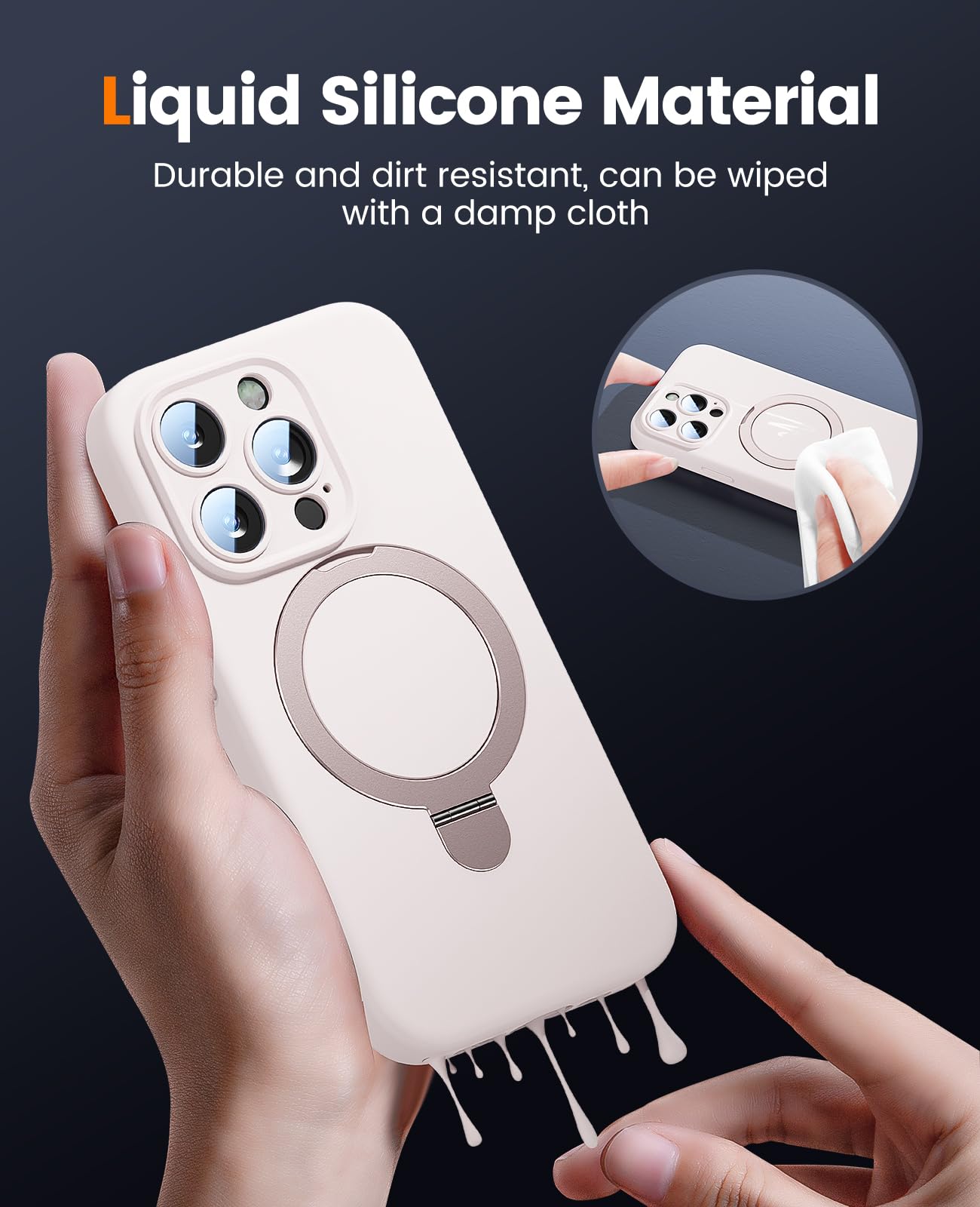 シリコンケース 磁気スタンド付き iPhone 15 Pro　保護カバー Amazon.co.jp: bitusado 液体シリコンケース 磁気スタンド付き iPhone