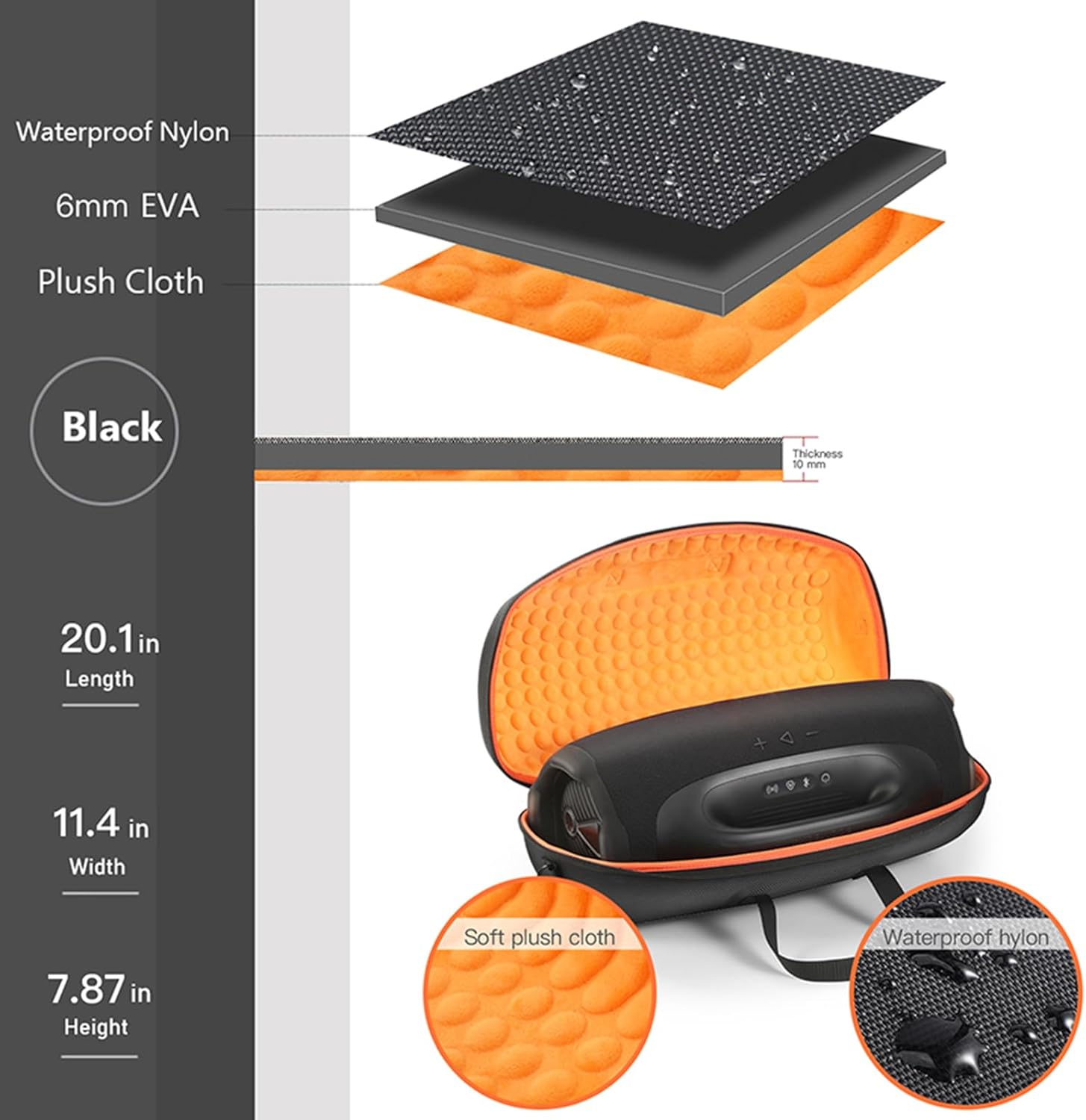 Hard Travel Case for JBL Boombox 4 Portable Waterproof Speaker, Carrying Case Storage Box with Shoulder Strap Compatible with JBL Boombox 3/Boombox 2 Bluetooth Speaker (Box Only)