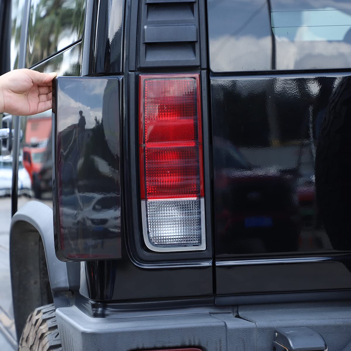 Fgtagtal Front Turn Signal Light Cover and Taillight Cover Sets, Suitable for 2003-2009 Hummer H2, Smoked Shell Decorative Protection Trim Cover, 4PCS, Transparent Gray (Turn Light+Tail Light Sets)