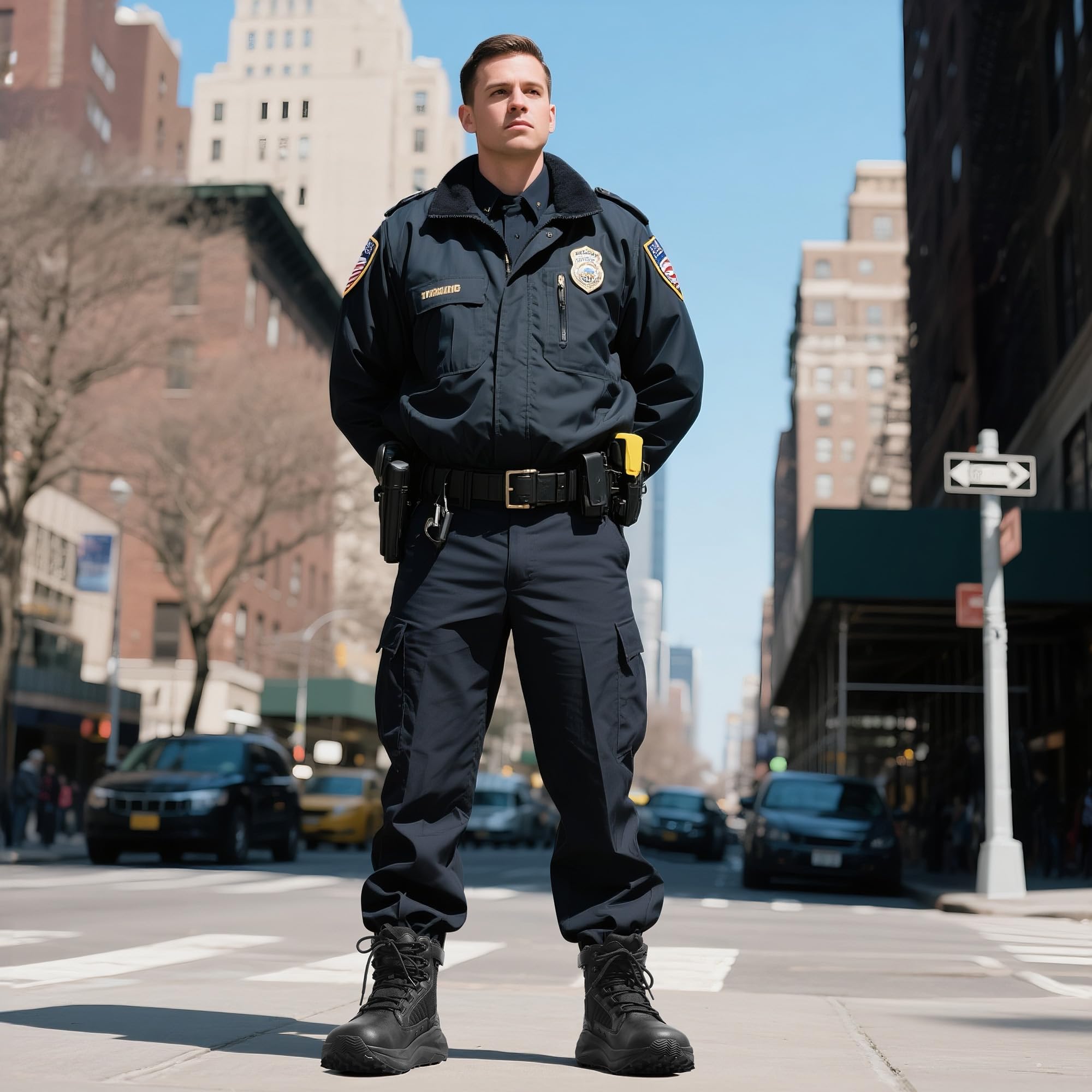 NORTIV 8 Men's Wide Toe Box Work Military Tactical Boots Barefoot Hiking Low Drop Leather Side Zipper Motorcycle Combat Boots Pikes