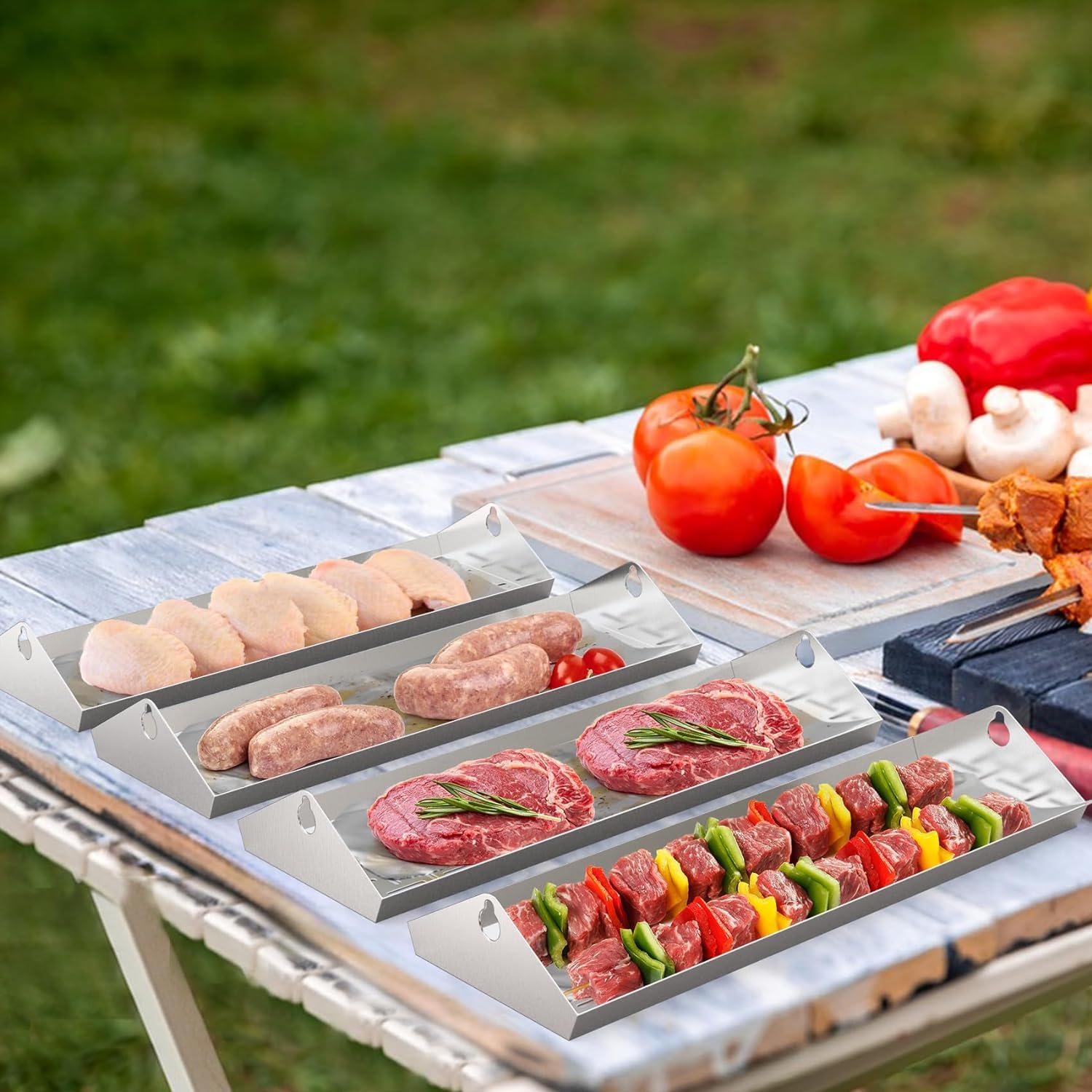 onlyfire BRK-6026 Barbecue Grill griglia Girevole in Acciaio Inox girarrosto Kit con Foro Esagonale-Adatta per Qualsiasi