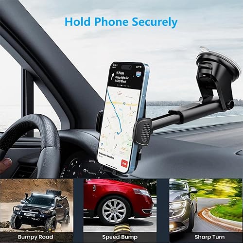 Miniatura 7 de Soporte de teléfono para automóvil, soporte de teléfono para ventana de salpicadero del parabrisas del automóvil, montaje de pistola manos libres,