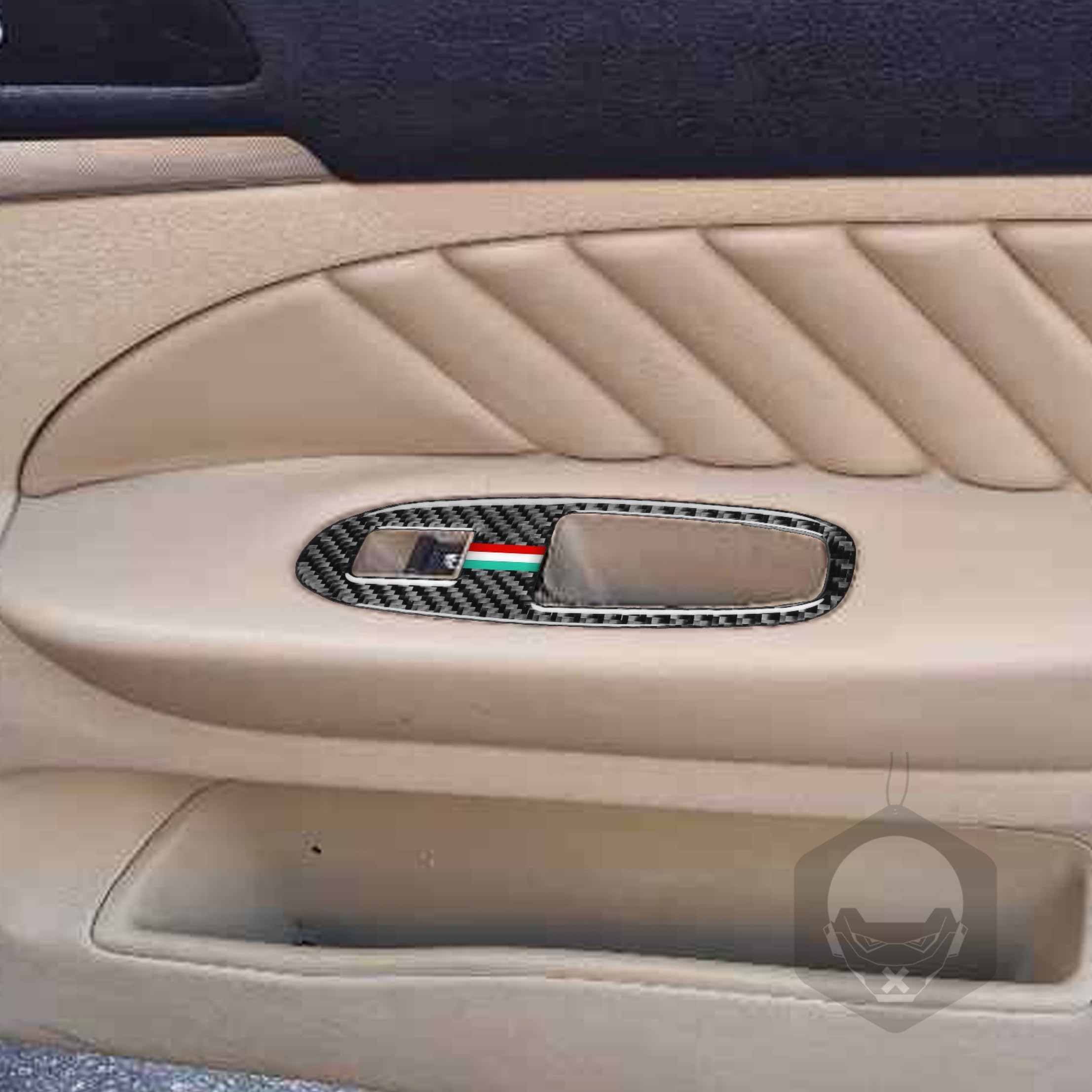 Mascherina adesiva in fibra di carbonio, accessori decorativi compatibili con Alfa Romeo 159 2005-2012 (Italia Classic, maniglia interna sportello, bracciolo, alzacristalli 10)
