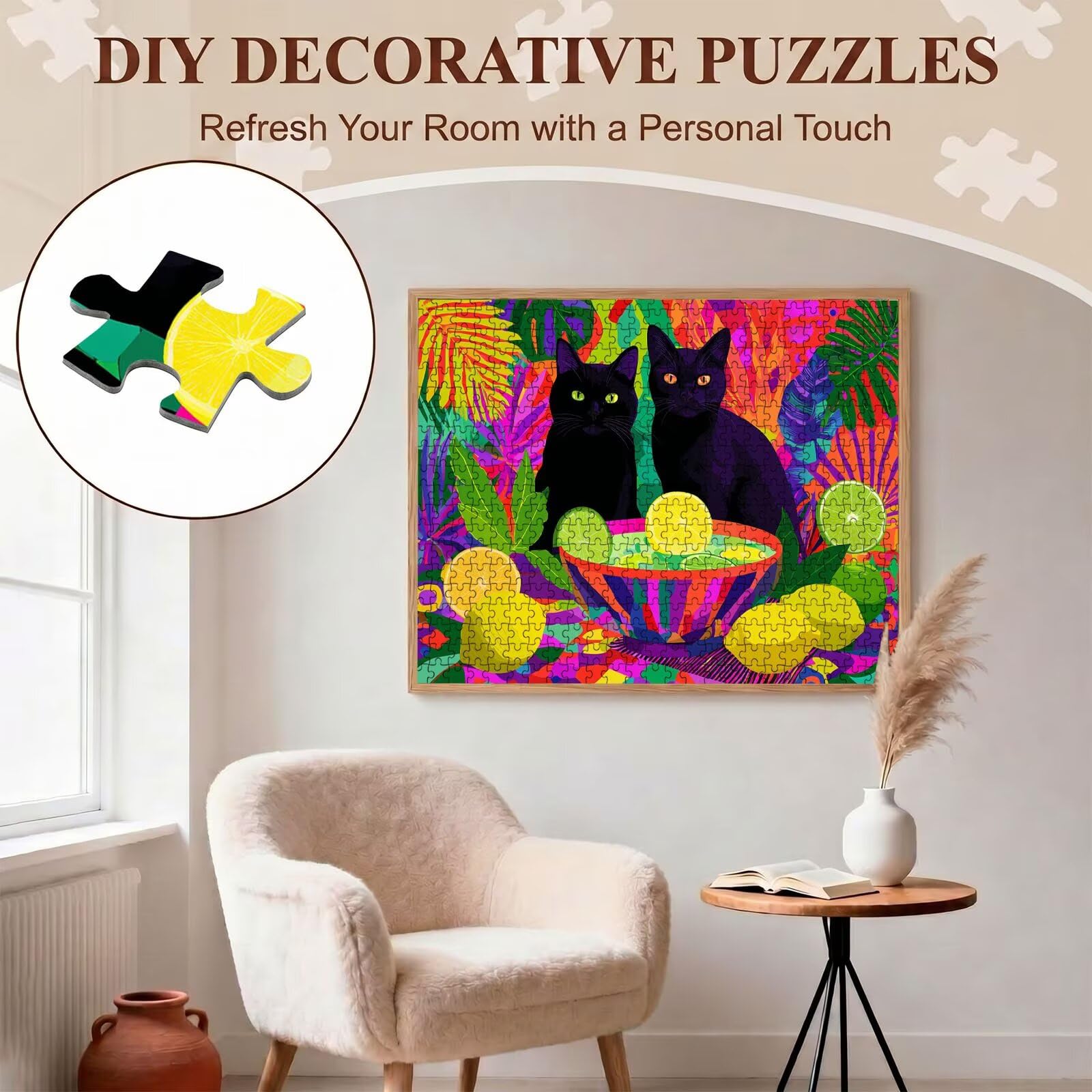 gatto fumetti Puzzle 5000 Pezzi per Adulti, Puzzle in Legno - Collezione Classica con Poster Incluso -Sfida di Concentrazione e Passatempo Antistress, Gioco Educativo per Famiglia, 156 x 105 cm f0-714