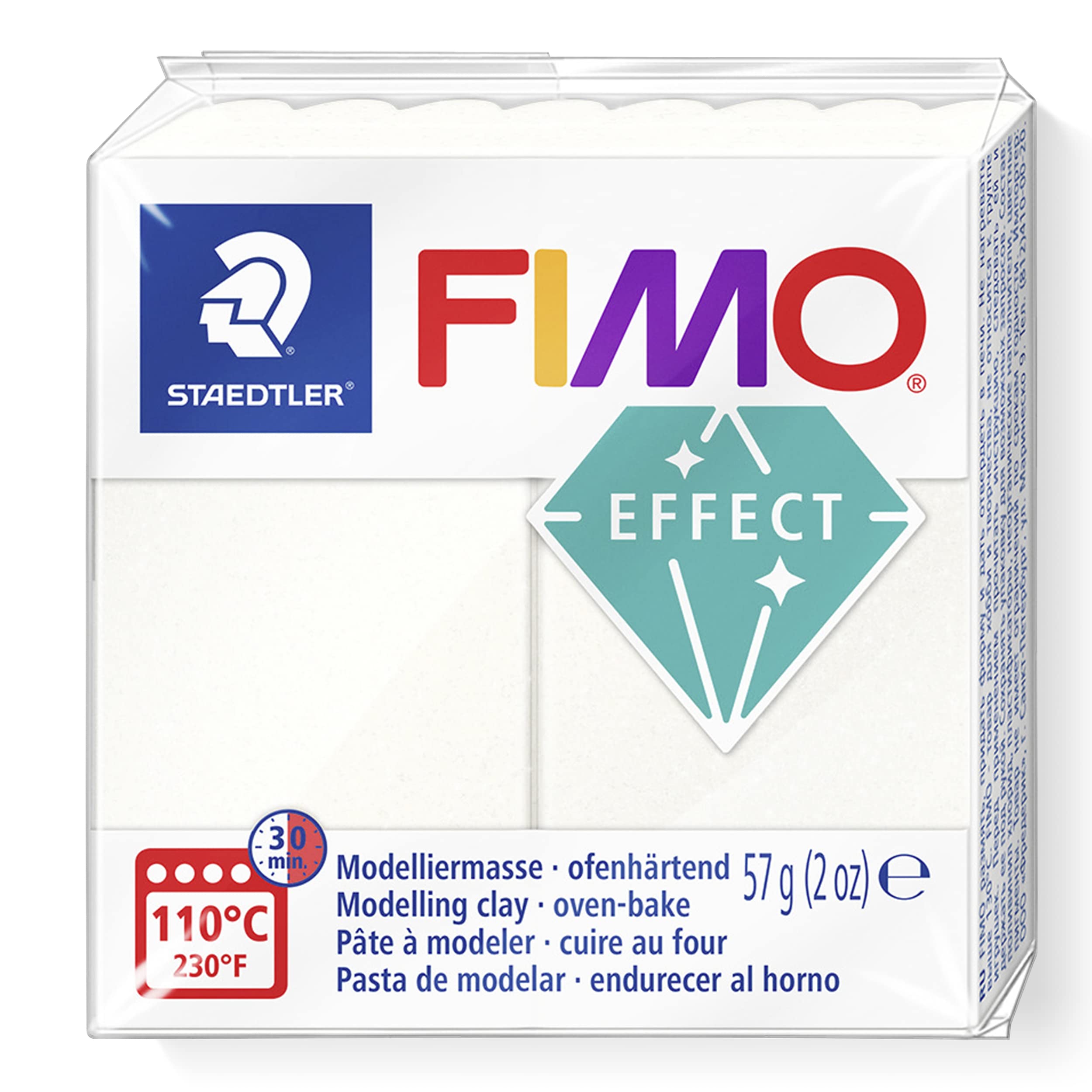 STAEDTLER 8010-08 FIMO Effect Oven-Hardening Polymer Modelling Clay - Metallic Mother-of-Pearl (57g)