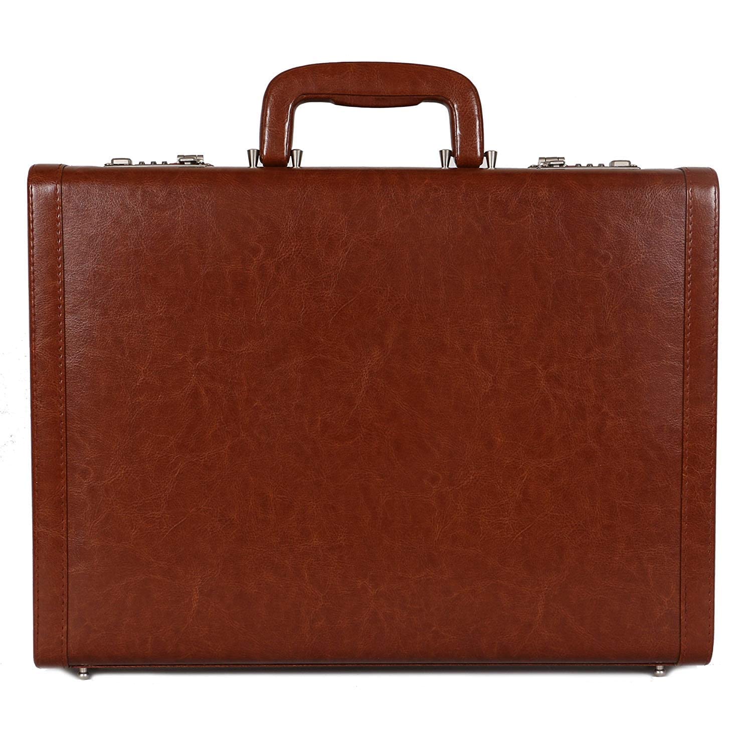 Faux Leather Briefcase Bag File bag with Combo digit Locking Features and inner Mesh Pocket Medium Briefcase For Men & Women (Tan)