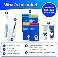 Vista 6 de Bluelab CAREKITPHCON Kit de cuidado de sondas para pH y conductividad (TDS) sondas y bolígrafos con 4 soluciones y limpiadores, kit de limpieza