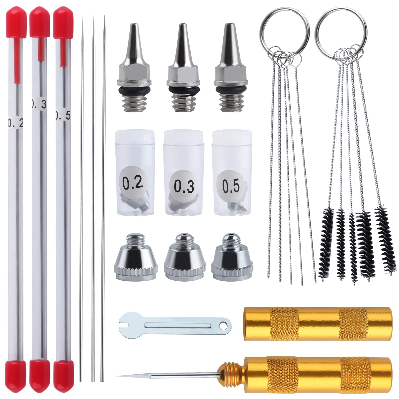 Kit de nettoyage et capuchons de buse d'aérographe pour entretien de modélisme