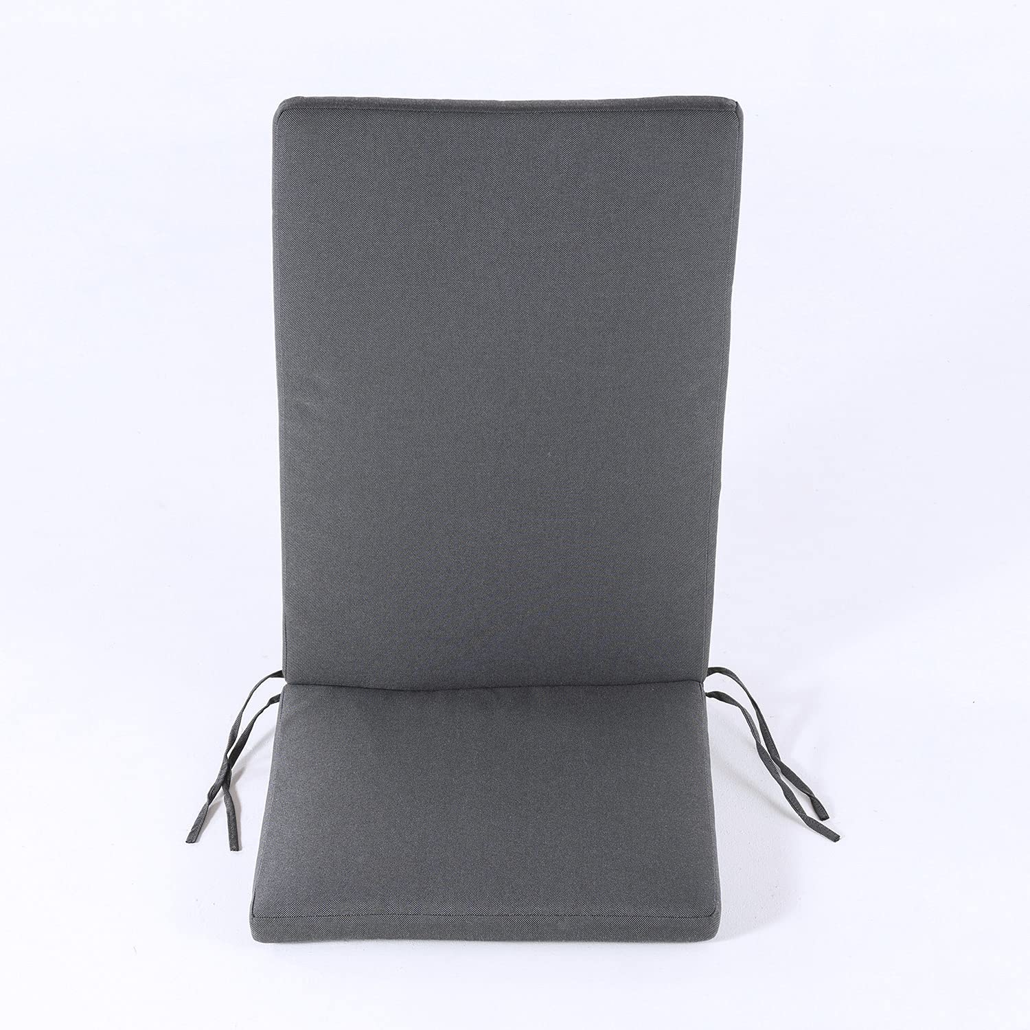 Pack 2 cojines para sillón de jardín reclinable estándar Olefin color gris, Medidas 114x48x5 cm, No pierde color, Desenfundable, Funda de cojín con relleno, Cojines sillas de terraza y comedor