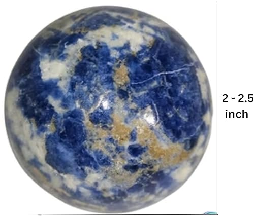 Miniatura 2 de Jet Sodalite 1.772-1.969 in - Esfera de bola tallada a mano, cristal tallado a mano, curación, enfoque devocional, chakras espirituales, Jet