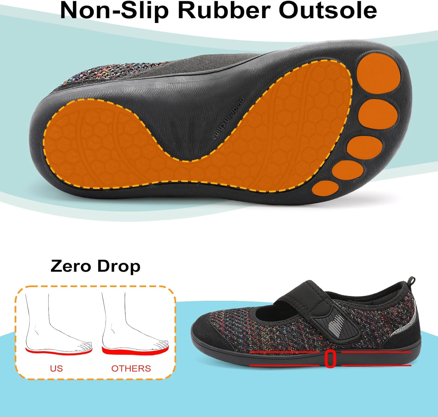 BARERUN Womens Barefoot Walking Shoes Adjustable Wide Diabetic Shoes Breathable Zero Drop Sneakers for Wide Width Arthritis Edema Feet Nursing Shoe Indoor Outdoor - Image 6