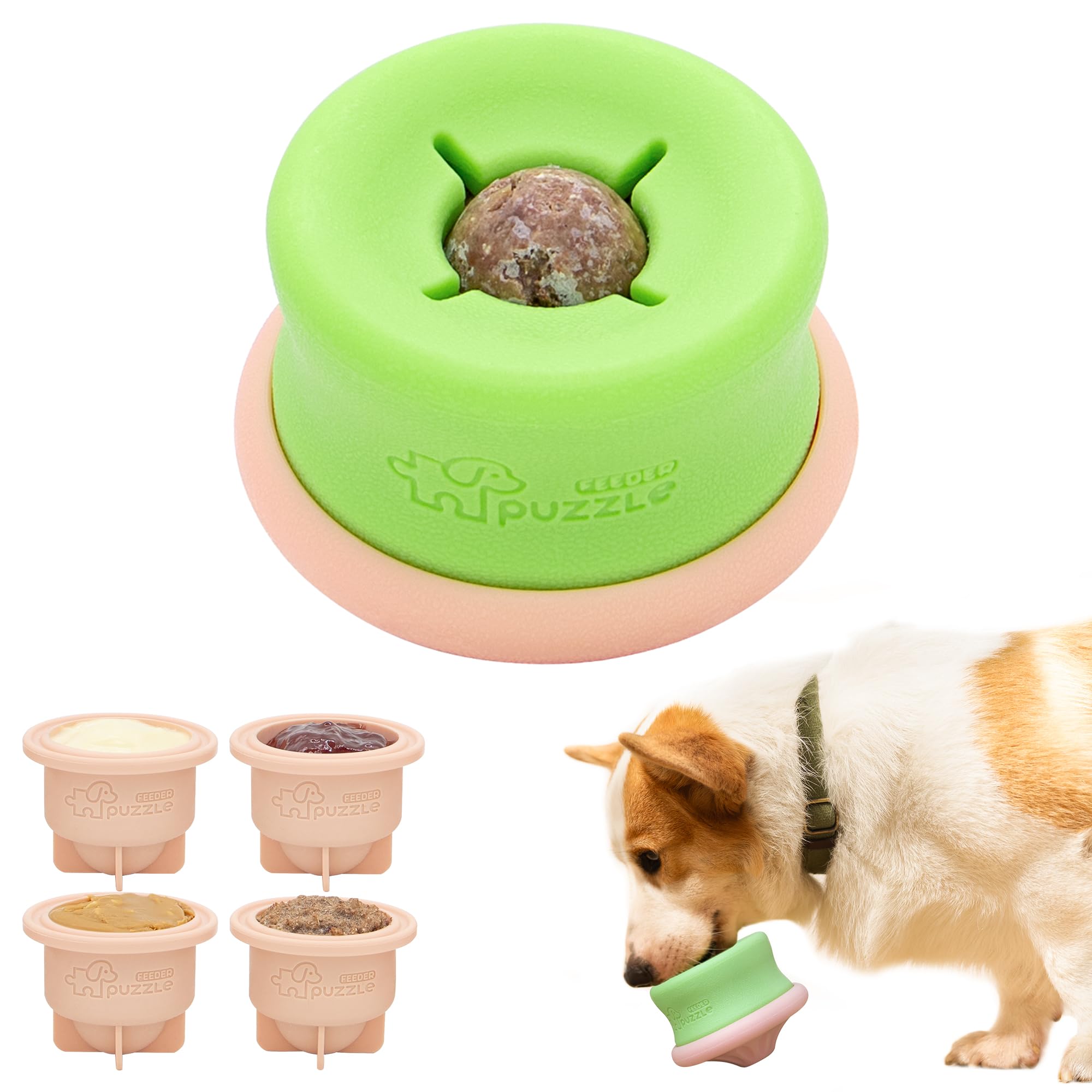 Puzzle Feeder Dog Puzzle Toys, Interactive Enrichment Dog Toys for Mental Stimulation, Slow Feeding, Treat Dispensing, and Freezable Fun to Keep Them Busy,Pink — image 1