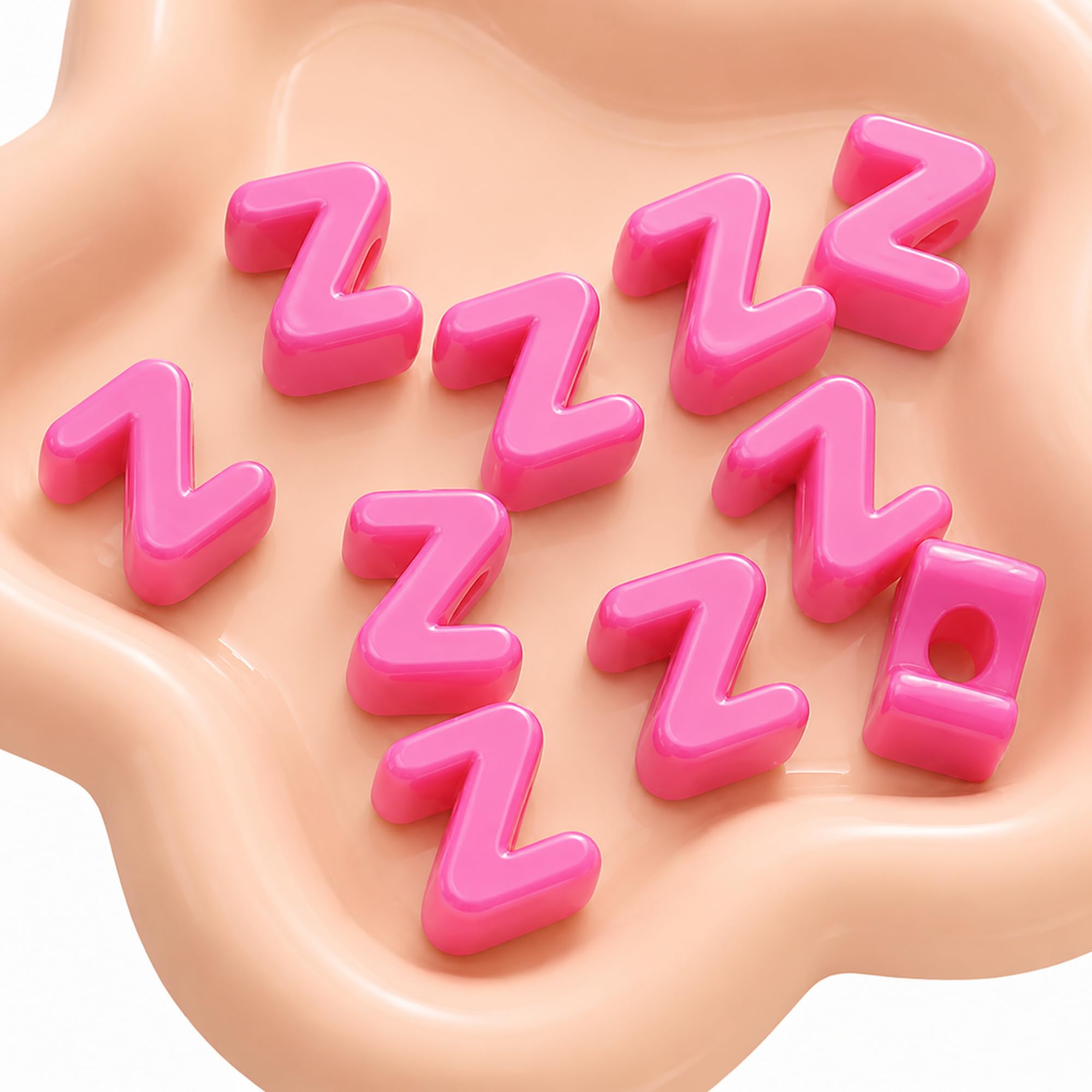 Letter Beads, 10pcs Alphabet Beads, Large Acrylic Letter Beads with 6mm Holes for Bracelet Making, Jewellery, Keyrings and Craft Projects (Pink, Letter Z)