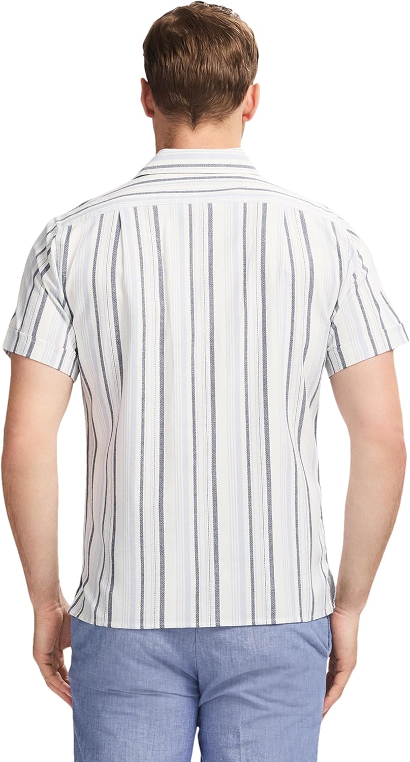 Izod Mens Luxury Classics Short Sleeve Textured Button Down Shirt - Image 2