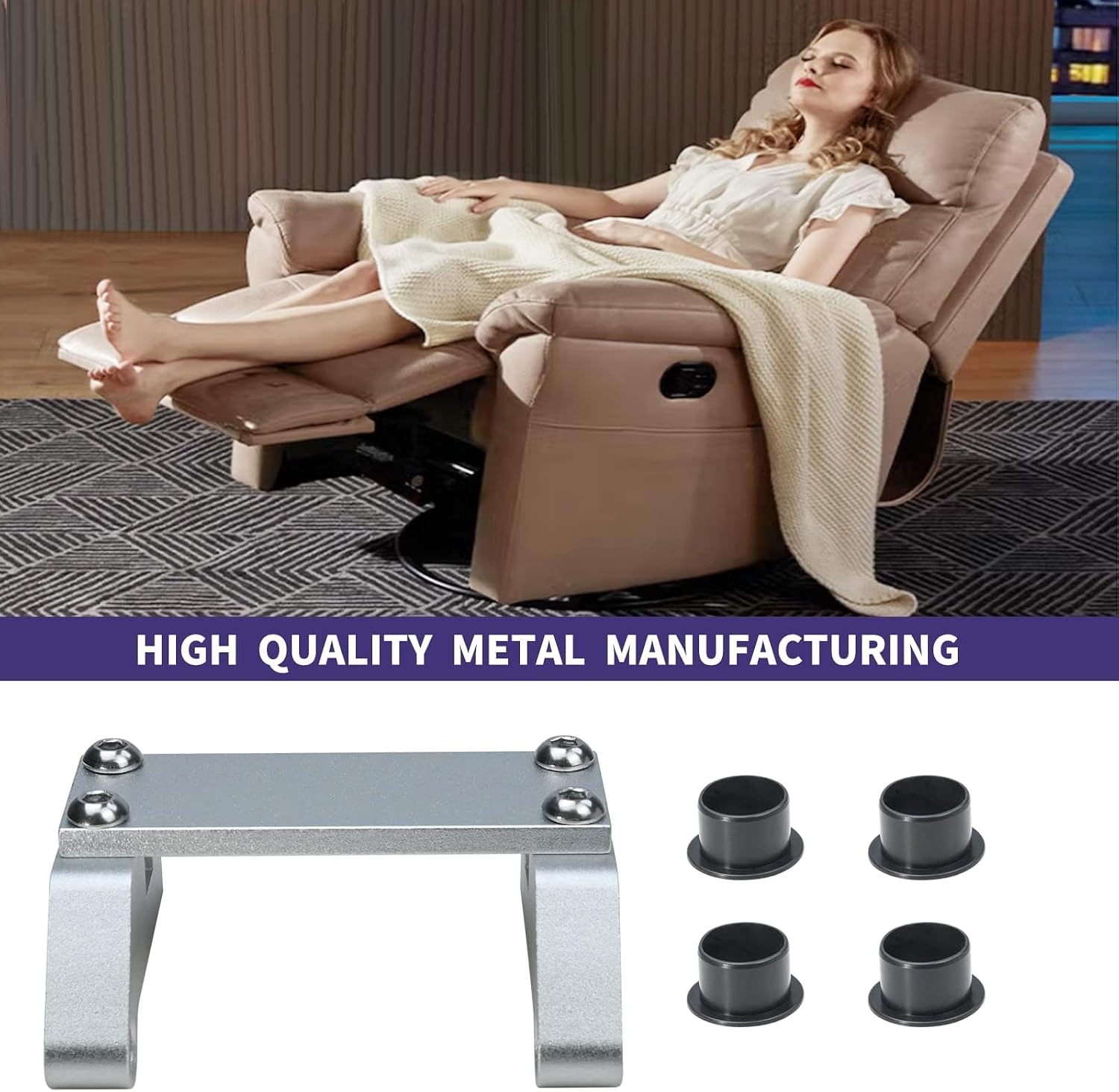 Metal Drive Toggle Bracket Compatible with Lazyboy Recliners Aluminum | Vanshly, Power Recliners Metal Bracket , Power Recliner with 4 Plastic Split Bushings