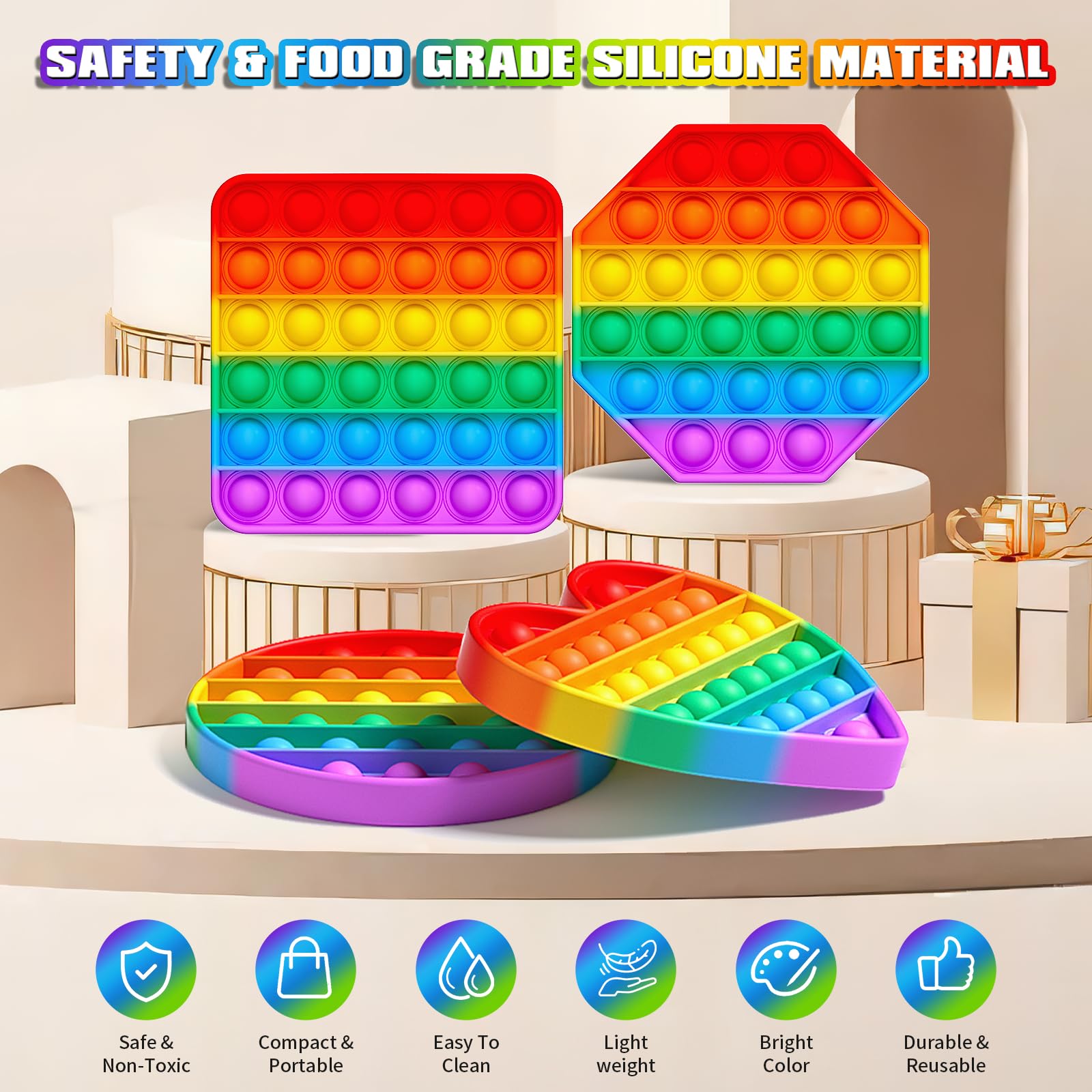 Amazon.co.jp: Kakukokas フィジェットトイ 4個パック ポップフィ