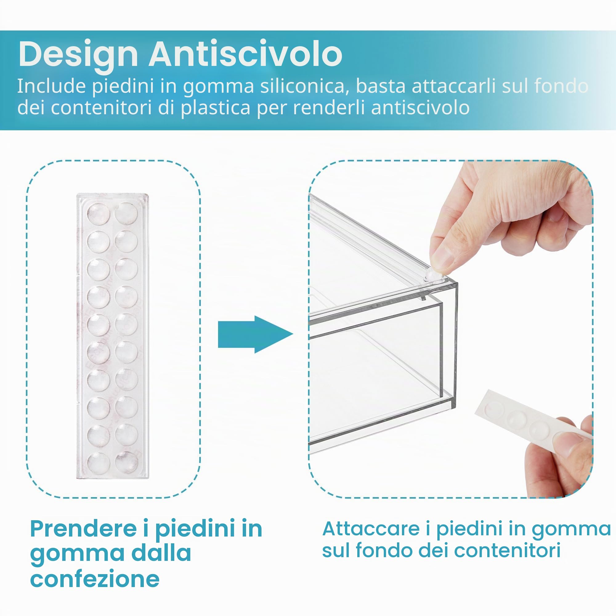 Vtopmart Set di 3 Organizer Cassetti, Cassetti per Armadio Interno, Trasparente Cassettiera Plastica, Scatola Porta Oggetti con Cassetti, Organizer per il Bagno, Tavolo da Toeletta, Scrivania