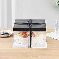 Vista 7 de Restaurantware Sweet Vision Cajas transparentes para tartas de 10 x 8.25 pulgadas, 10 cajas transparentes para tartas de base resistente a la grasa