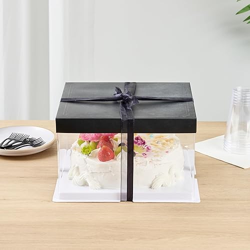 Miniatura 7 de Restaurantware Sweet Vision Cajas transparentes para tartas de 10 x 8.25 pulgadas, 10 cajas transparentes para tartas de base resistente a la grasa,