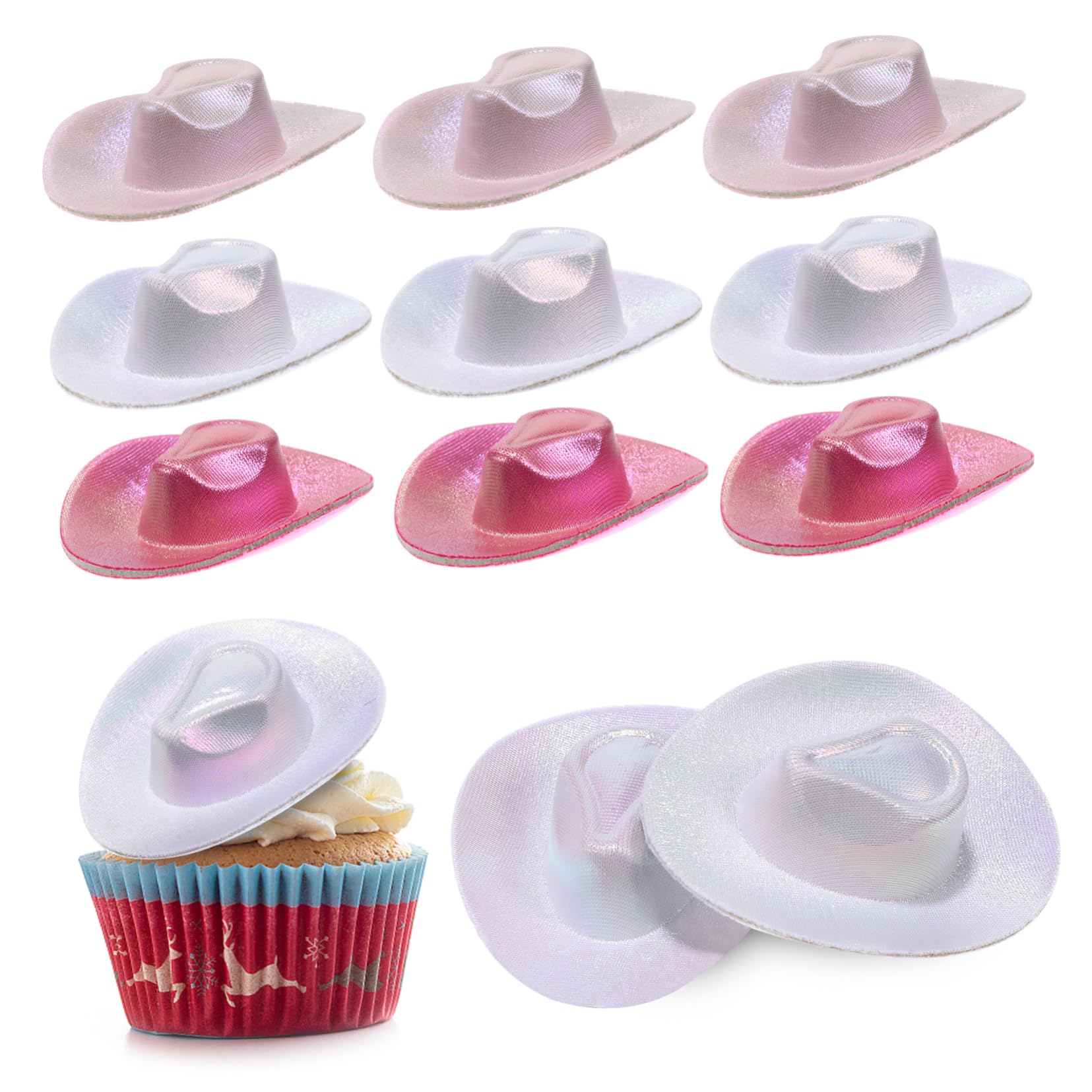 NAMOARLY Pcs Mini Cowboy Hat Pink Illusion Rose Red Illusion White Boys and Girls Party Hat