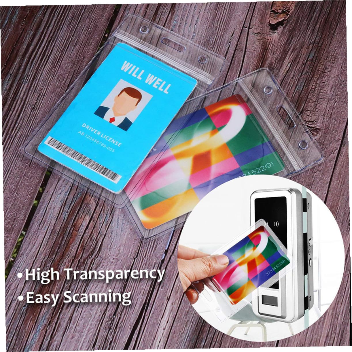 LALAFINA 2sätze Transparentes Kartenetui Mit Lanyard Für Id-karten Teiliges Farben Für Mitarbeiter Studenten Veranstaltungen Und Robust