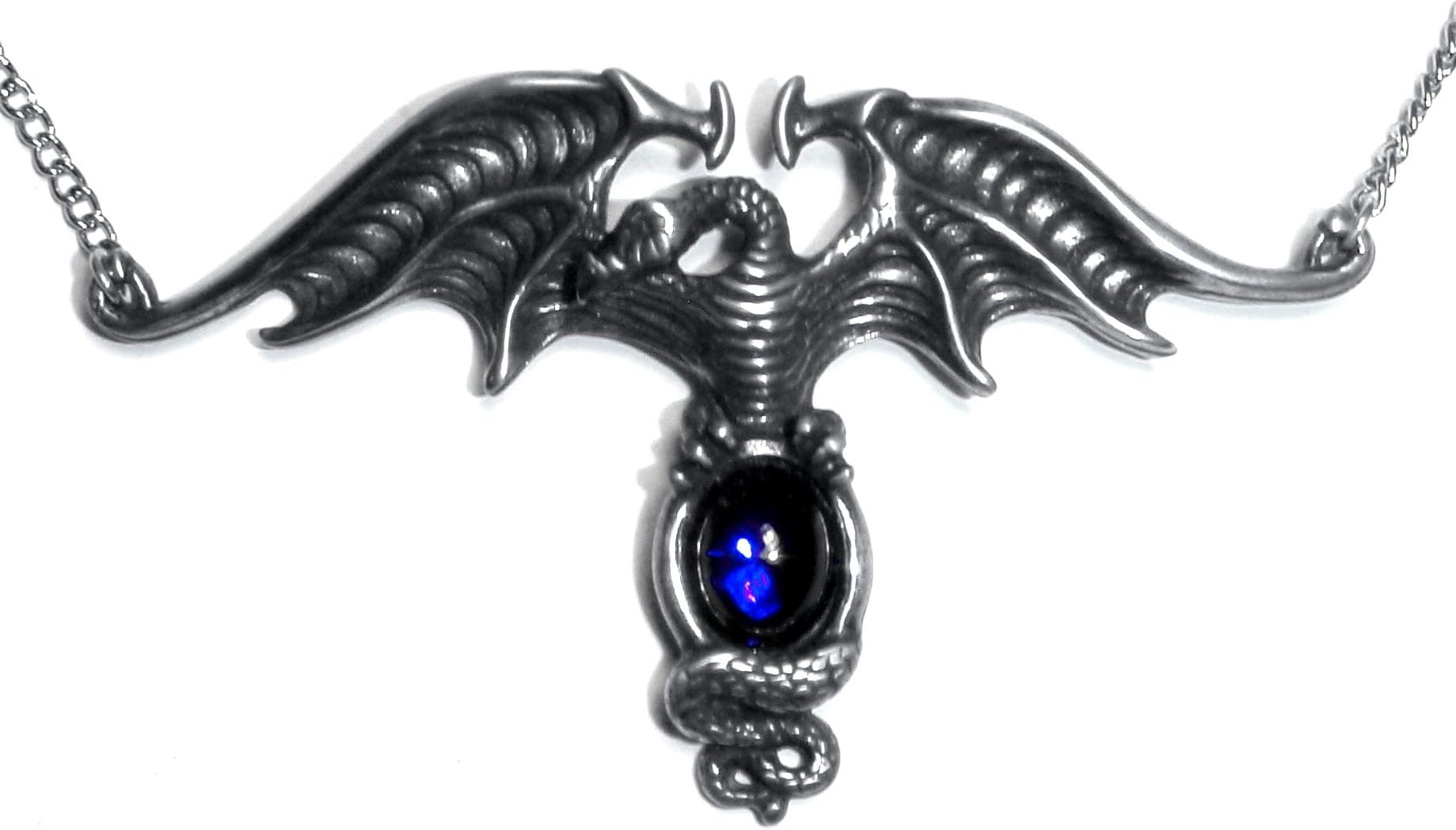 Liberty Dragon Pendant with Blue Crystal
