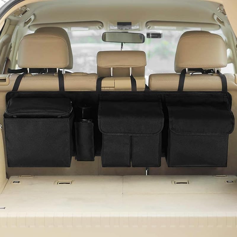 Organizador Suspenso para Porta-Malas em Tecido Oxford Preto LLTTLTMM 91,4 x 25,4 x 12,7 cm