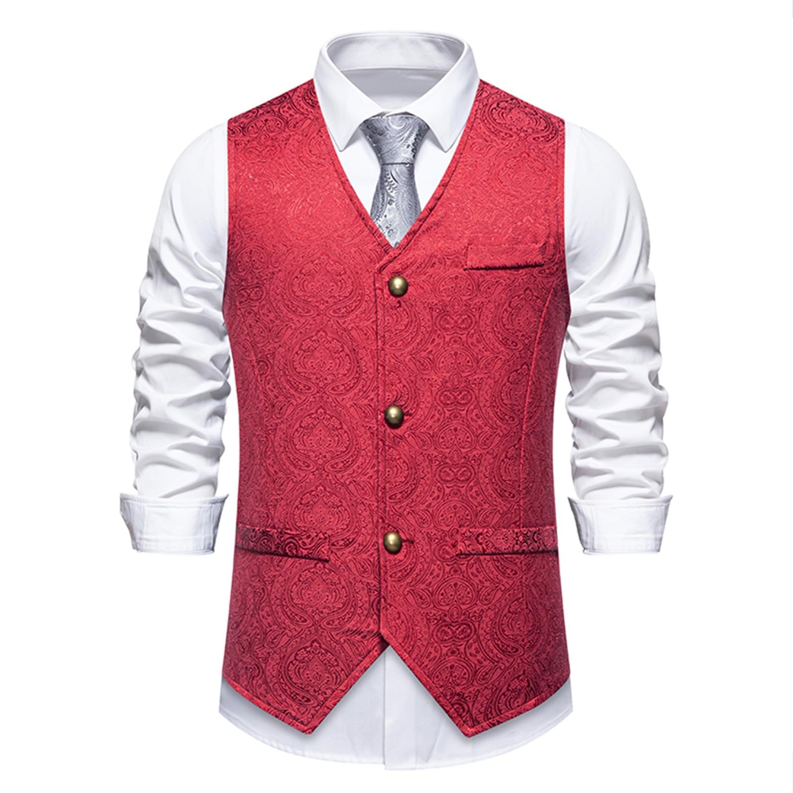 Chaleco disfraz de carnaval masculino y eventos de boda con cuello en V 8