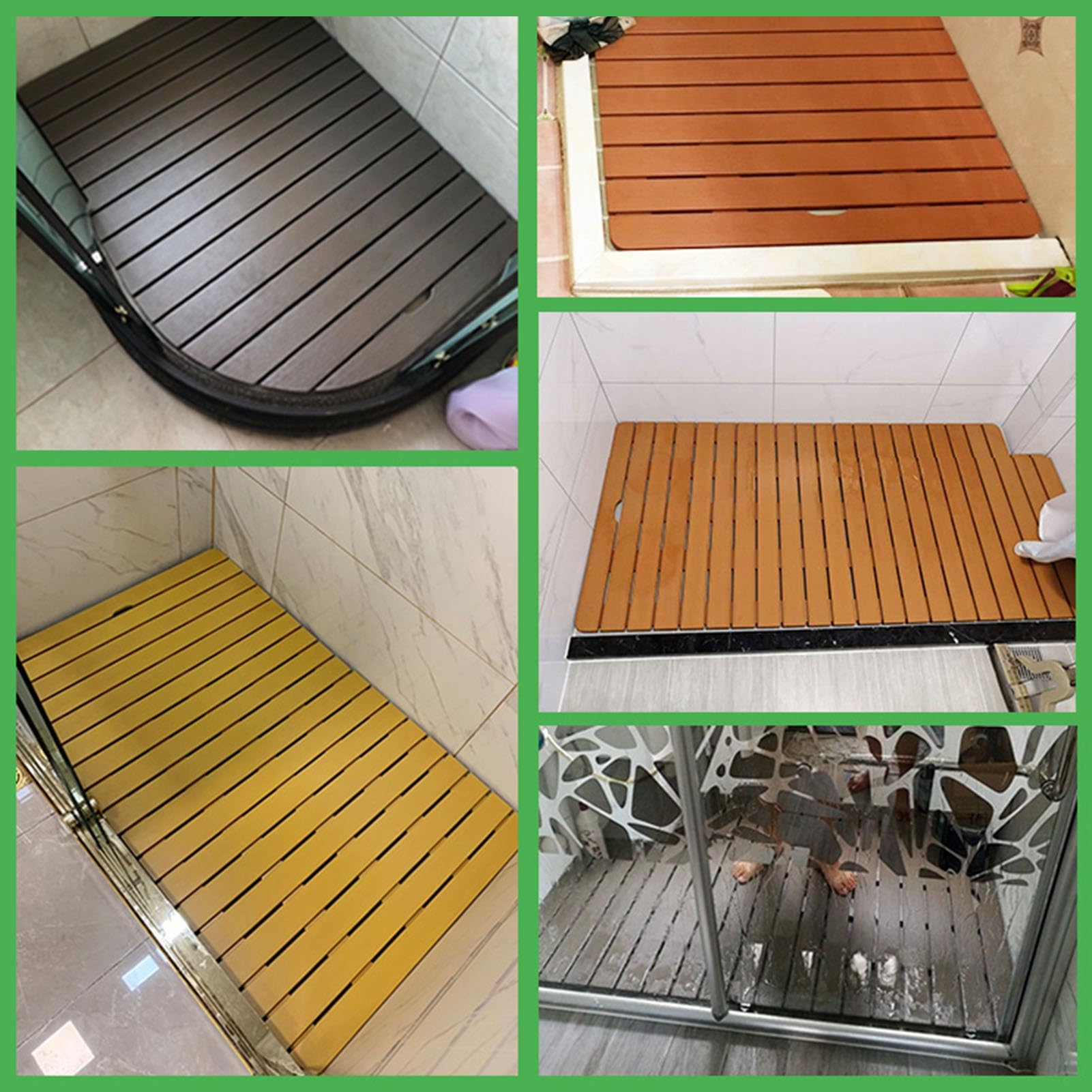 Pedana Doccia Tappetino da Bagno con Venature del Legno, Tappetino da Doccia in Plastica Impermeabile con Doghe Larghe, Pedale per Supporto Rialzato per Ciotola per Animali Domestici ( Color : Yellow