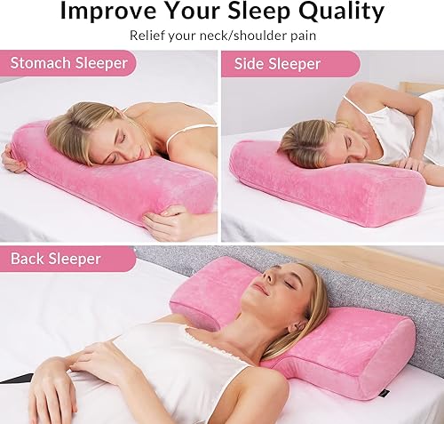 Vista 15 de Almohada de pestañas para extensiones de pestañas, almohada de espuma viscoelástica para el cuello, extensión de pestañas, curva ergonómica que Negro