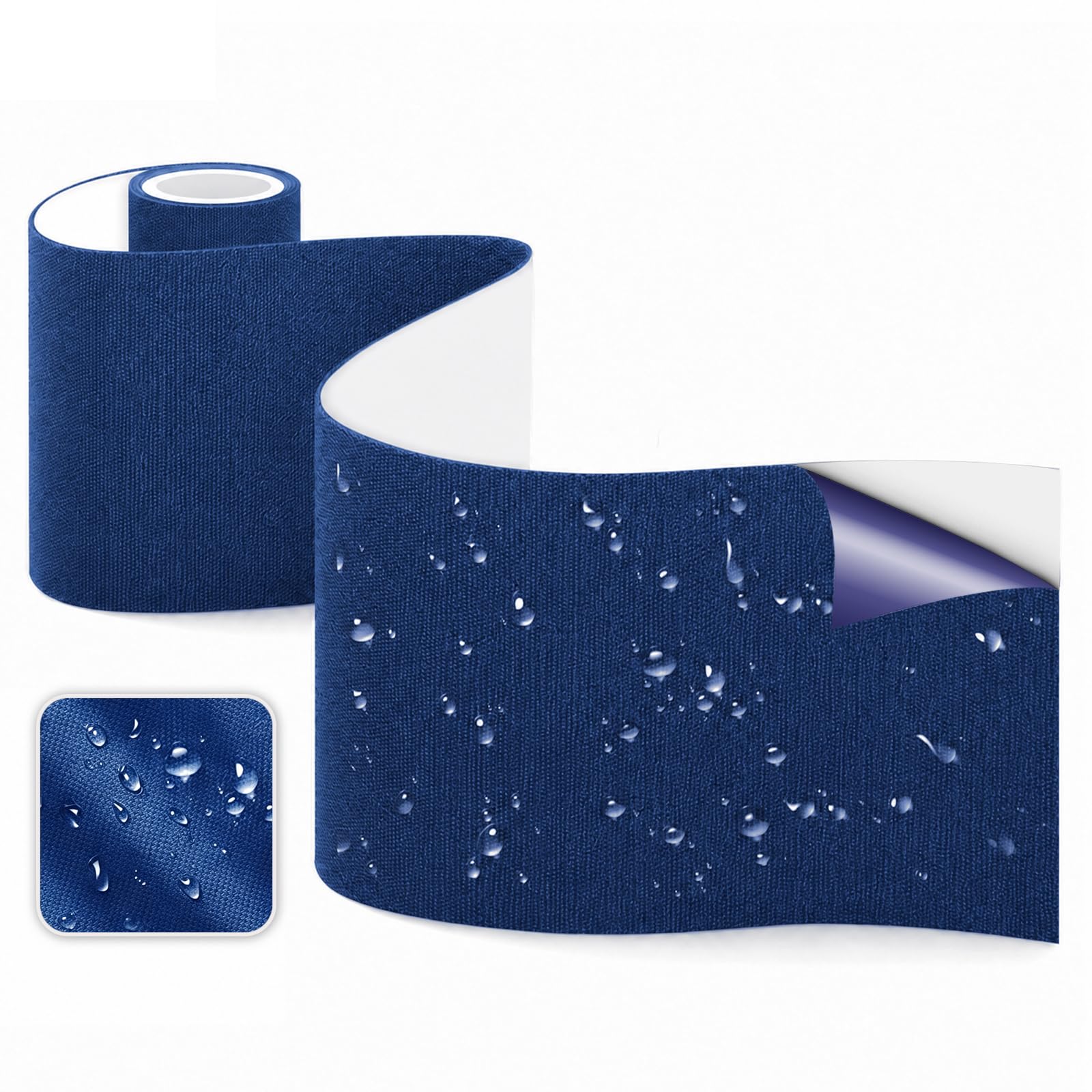 Skystuff Self-Adhesive Canvas Repair Tape, Heavy Duty Waterproof Fabric Repair Patches for Sofa, Chair, Awning, Tent, Clothes, Camping Outdoor Gear, Instant Strong Fix, 10x160cm, Royal Blue