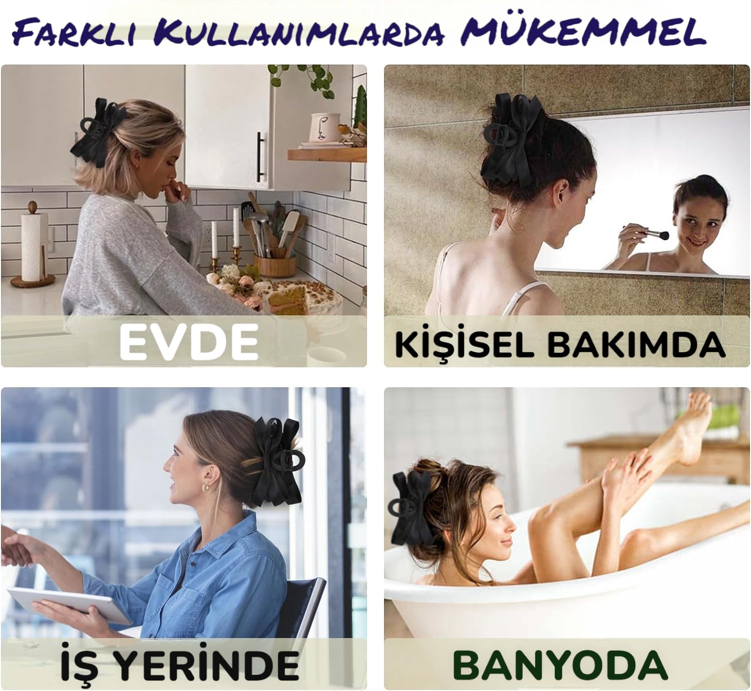 6'lı Renkli Küçük xs Kadın Mandal Toka Seti