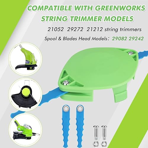Miniatura 3 de Paquete de 32 cuchillas dentadas de repuesto 29242 29082 compatibles con Greenworks 24V 40V 21052 29272 y 21212 Weed Eater - Cabezal de