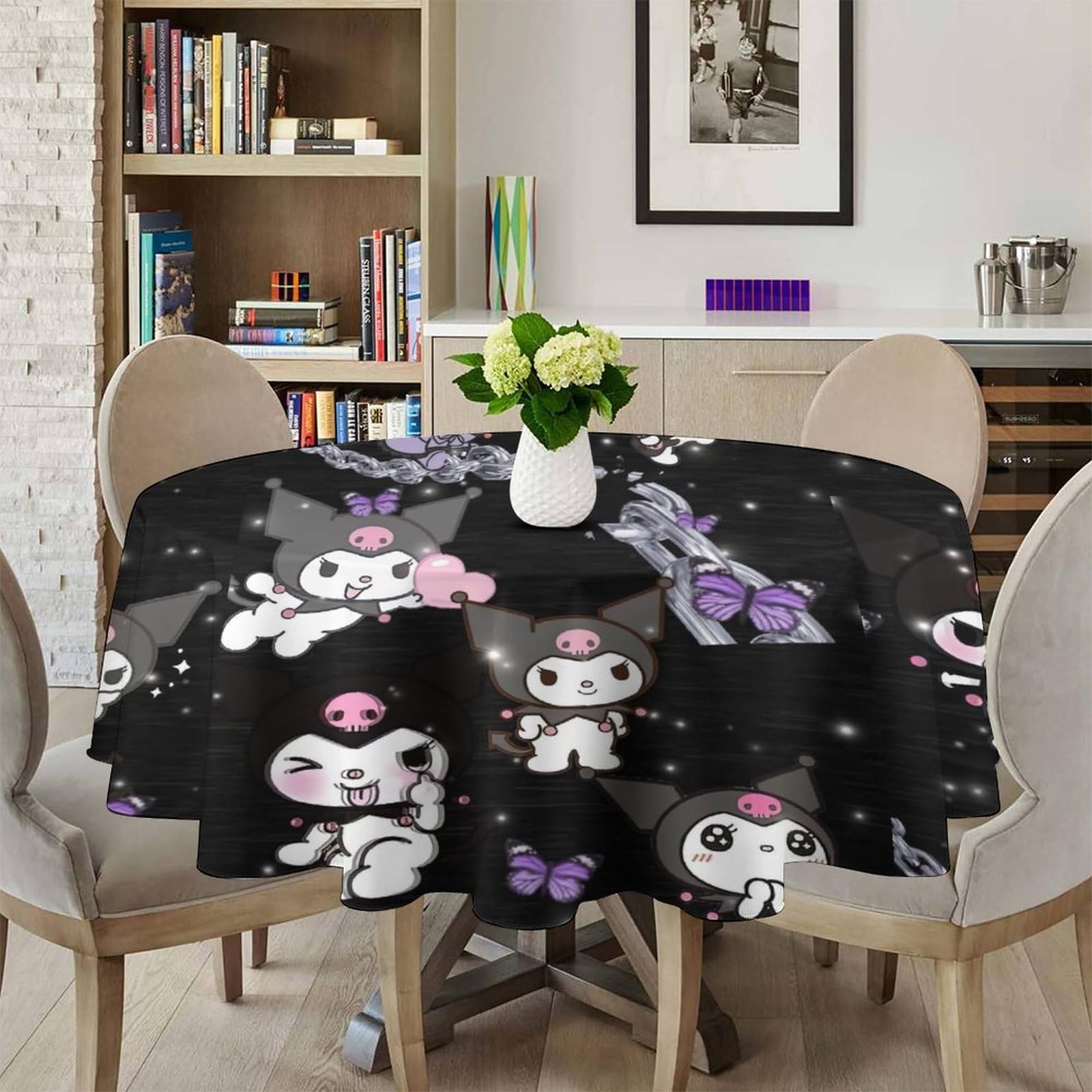 Amazon｜クロミ ちゃん テーブルクロス 円形 北欧 防水加工 マルチ