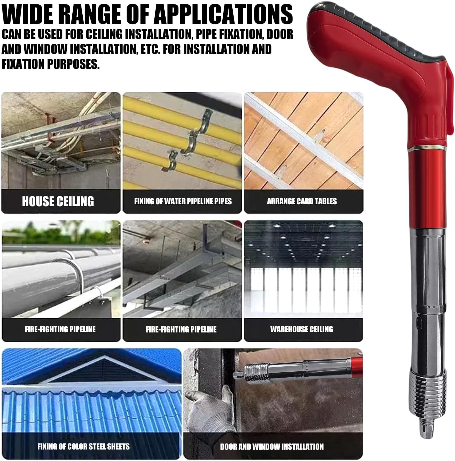 Finish Package Concrete Nailer for Flexible Use in Wiring Hanging Fixing and Small Device Mounting Pipe