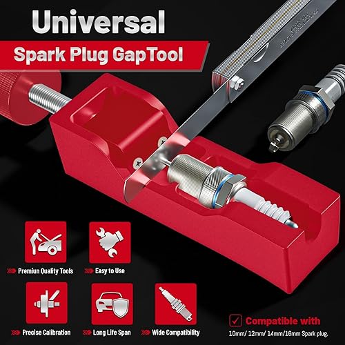Miniatura 2 de Endxedo Herramienta universal para huecos de bujías compatible con la mayoría de bujías de 0.394in, 0.472in, 0.551in, 0.630in (rojo)