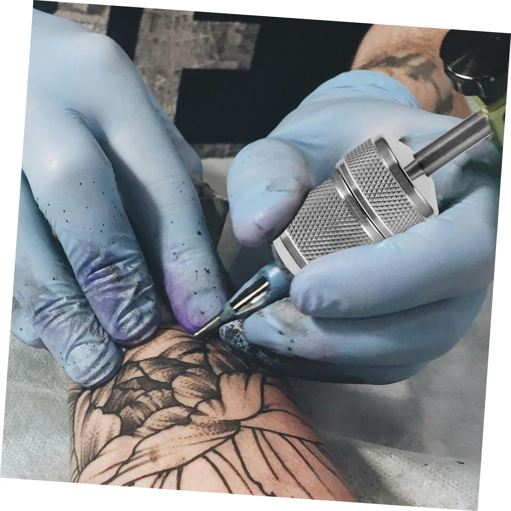 Healeved Mango Autoblocante De Acero Inoxidable Para Máquina De Tatuajes Puños De Agarre Puños Para Suministros De Arte Corporal