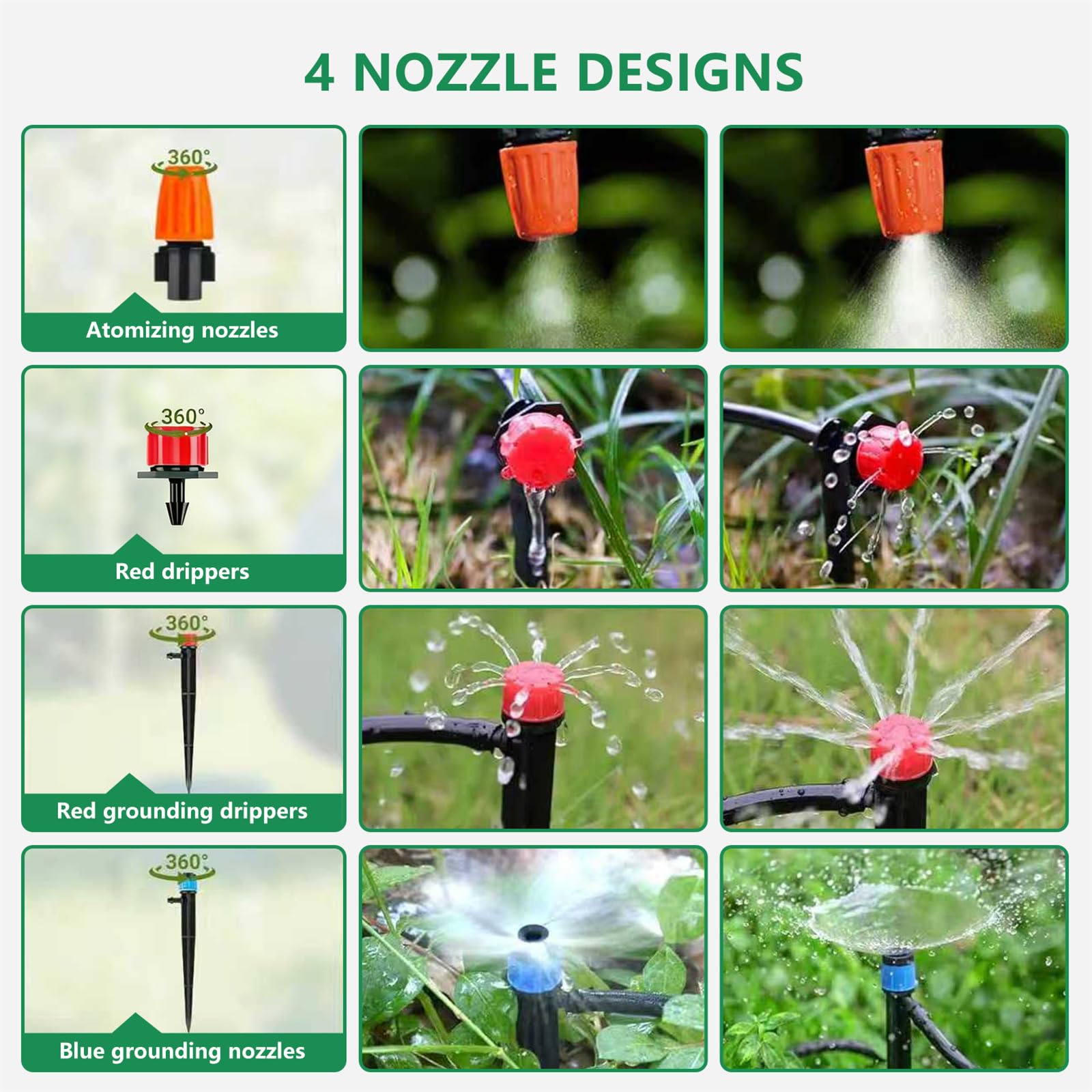 Sistema de Riego Jardín 315 PCS Sistema de Riego Por Goteo con 60 m + 15 m Tubos, Kit Riego Automatico Macetas para Jardín, Plantas, Invernadero, Macetas de Balcón