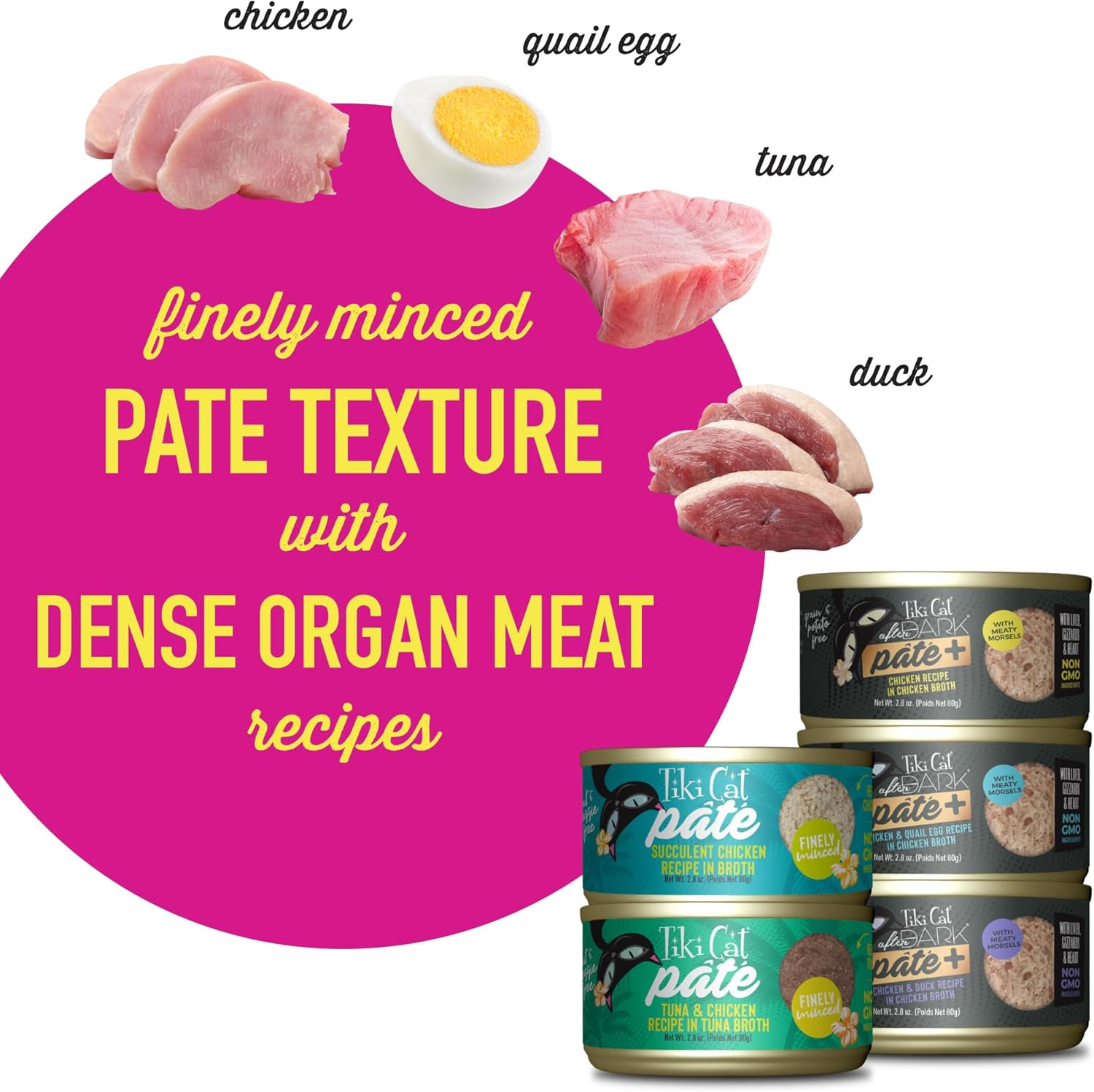 Tiki Cat Chicken Craves Pate, Ultimate Variety Pack, 24 Servings of High Protein Meals with Chicken, Wet Cat Food Mega Pack, 2.8 Ounce Cans (Pack of 24)