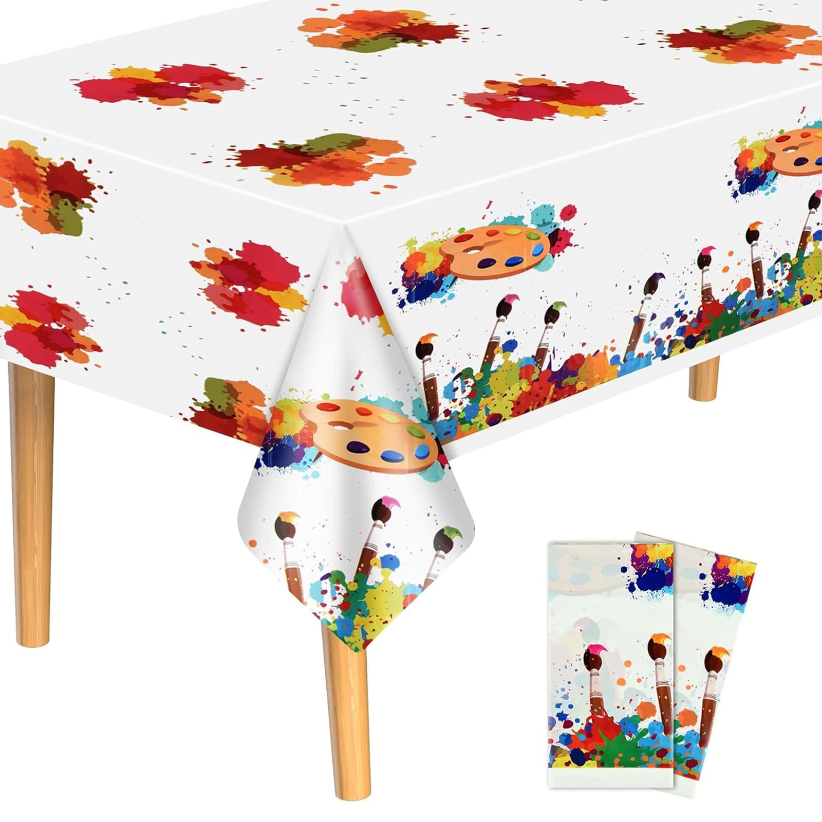 ZPSCXQ 3-Pack Plastic Table Covers, 130x220 cm Kids Party Table Cloths