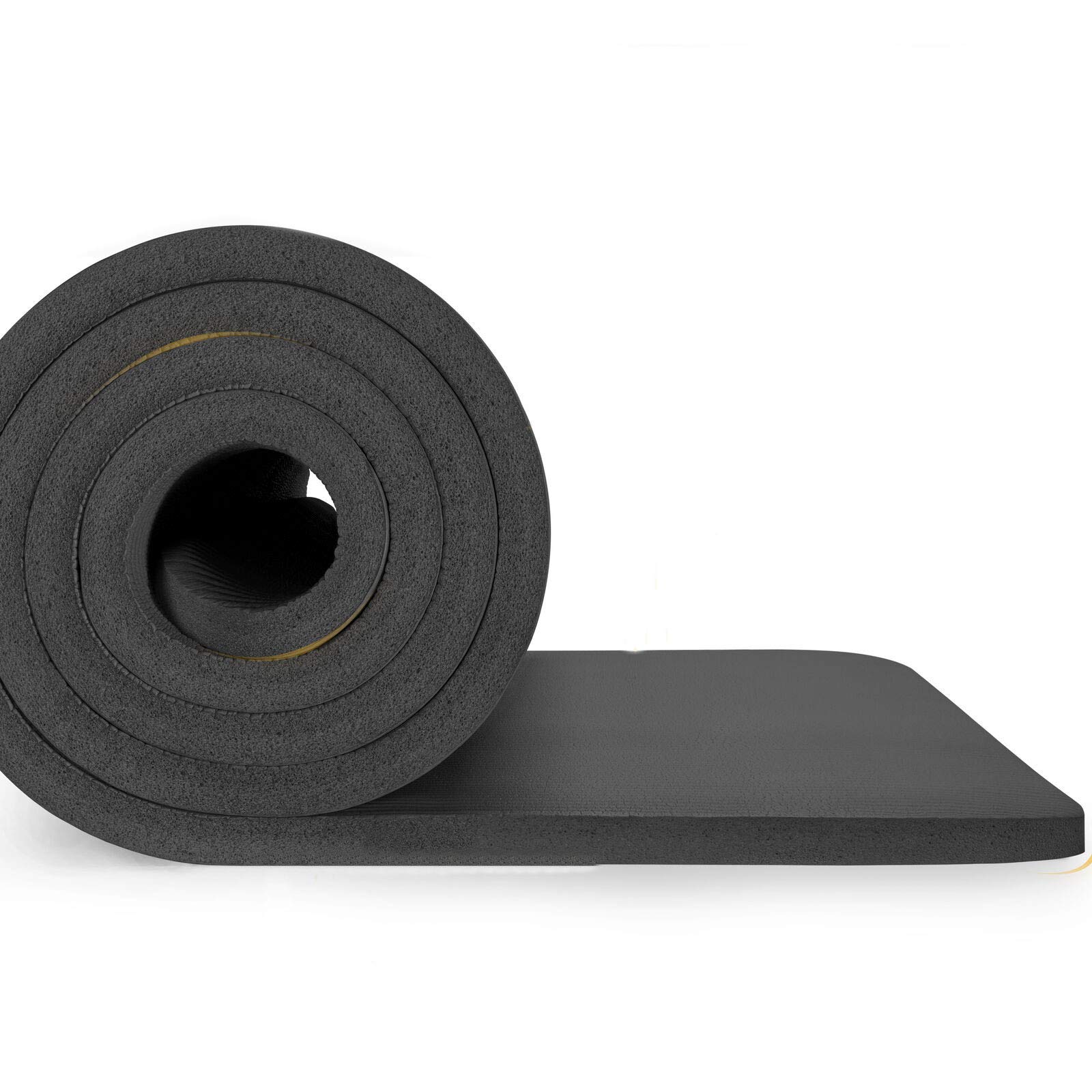 Tappetino MasterSoft Fitness Yoga Ginnastica Per Palestra Allenamento 180 X 60 cm Spessore 1 cm ultra morbido e resistente Materiale NBR, Grigio, 180 x 60 x 1 cm