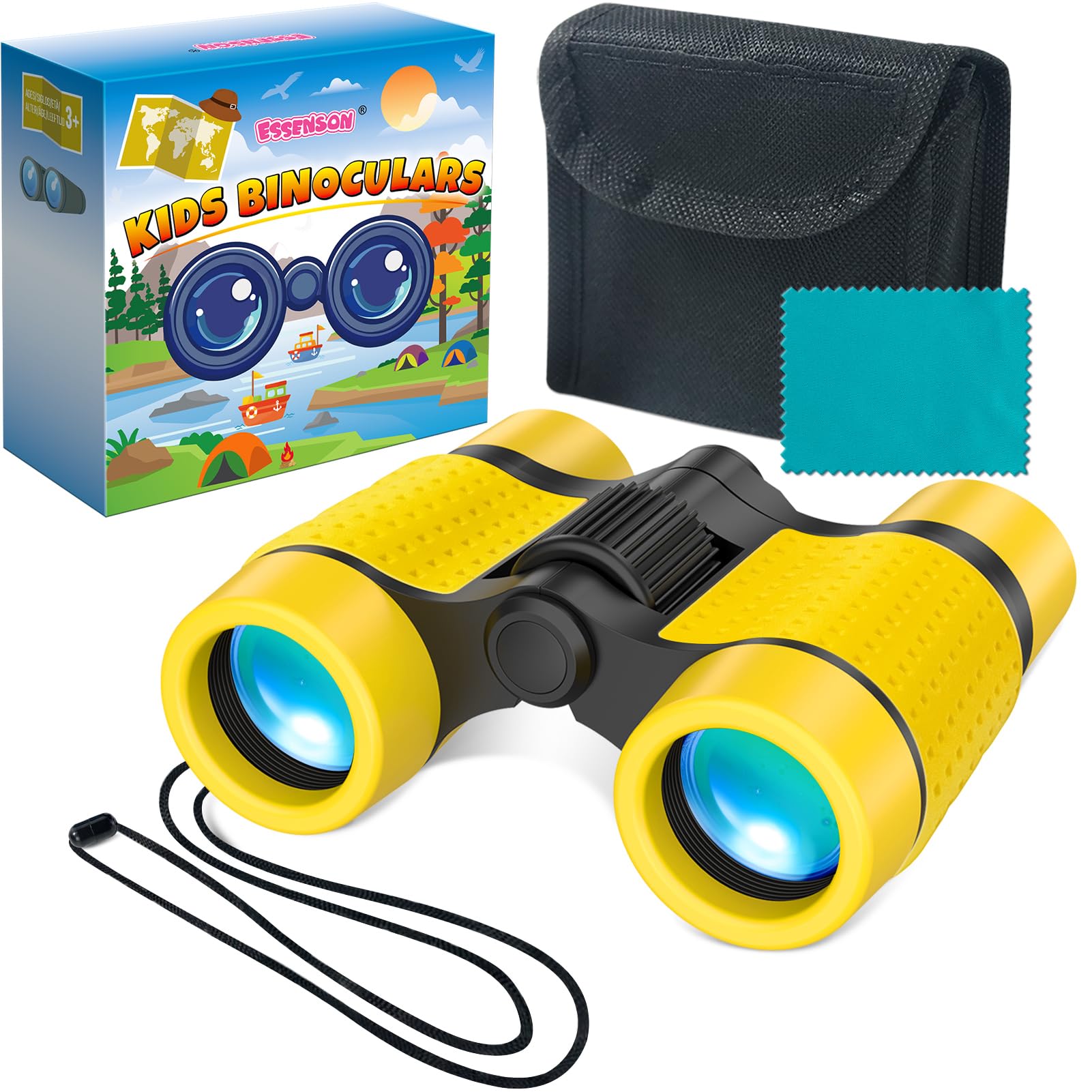 Binoculars Kids, Toys 3-10 Year Old Boy Gifts, Kids Telescope Outdoor Toys for Sports and Outside Play, Educational Learning Toys Gifts for 3 4 5 6 Year Old Boys(Yellow)