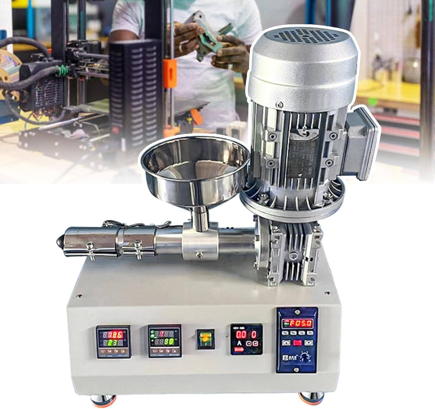 WYBYYDS Laboratory Small Screw Extruder 1000W – Benchtop Micro Extruder with 0-350℃ Heating, 3D Printer Filament for 1.75mm/3.0mm, Plastic Polymer Extrusion